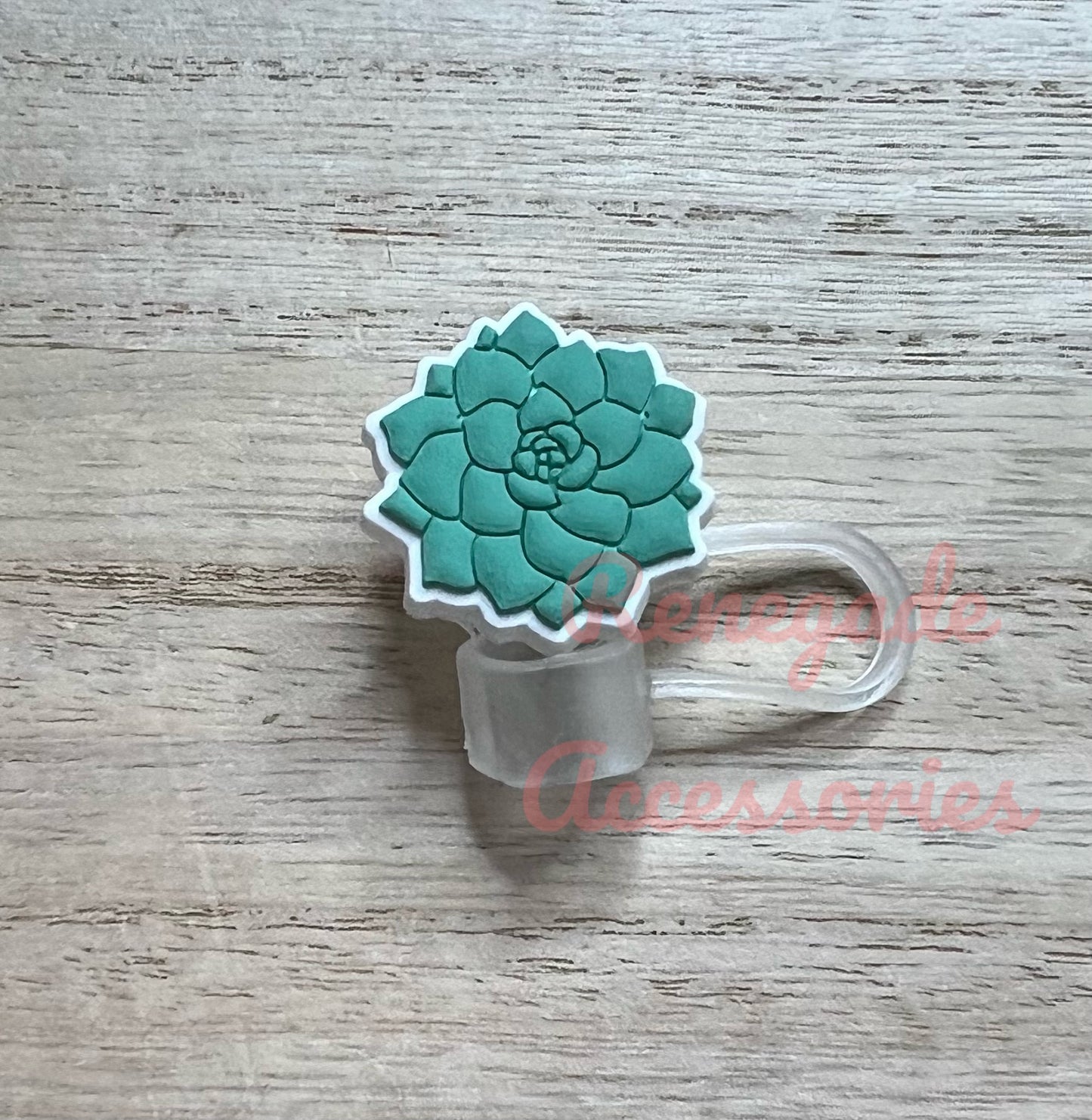 Straw Topper - Succulent Flower