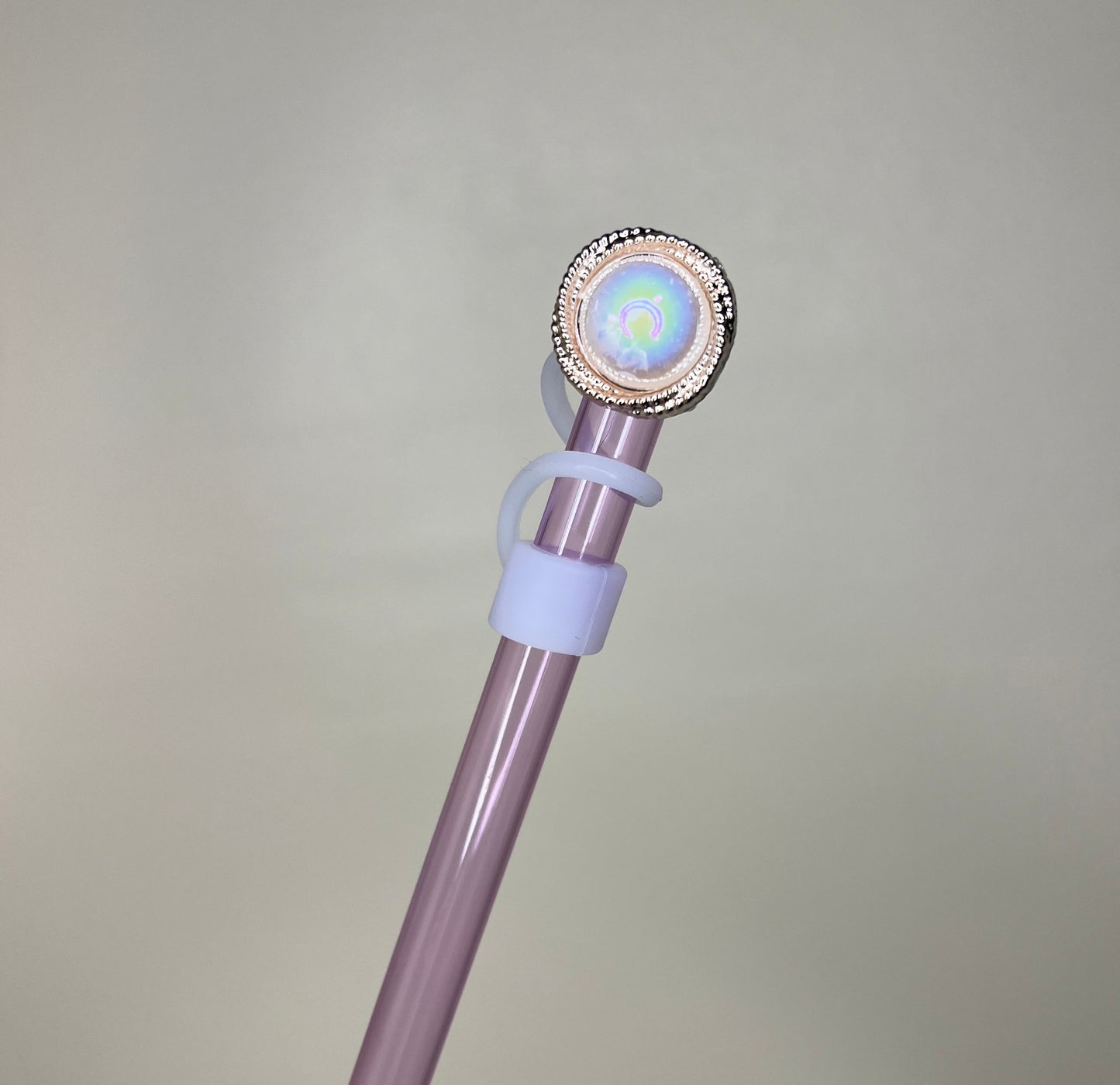 Straw Topper - White Pearl