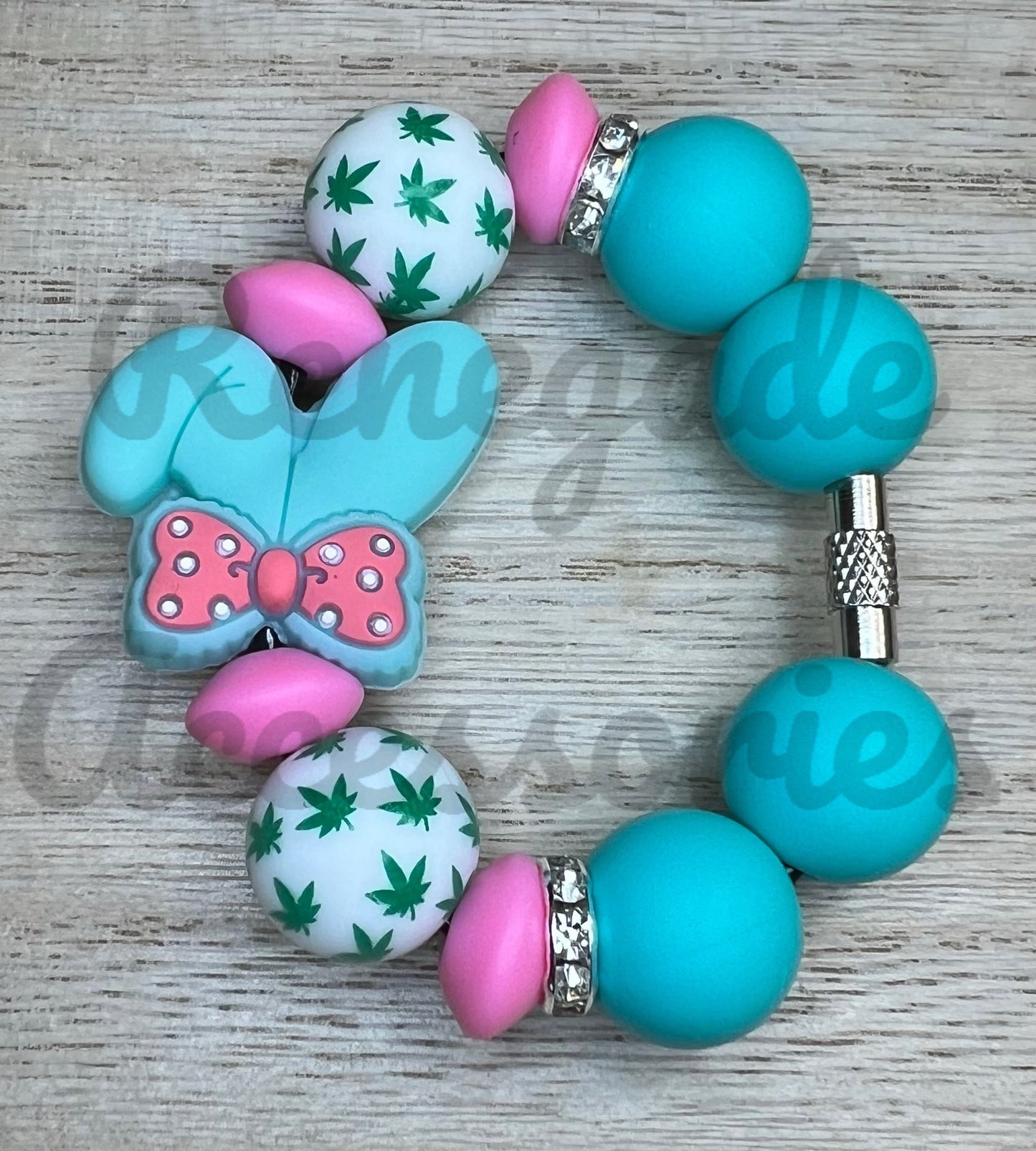 Silicone Charm - Blue Bunny Ears - 420