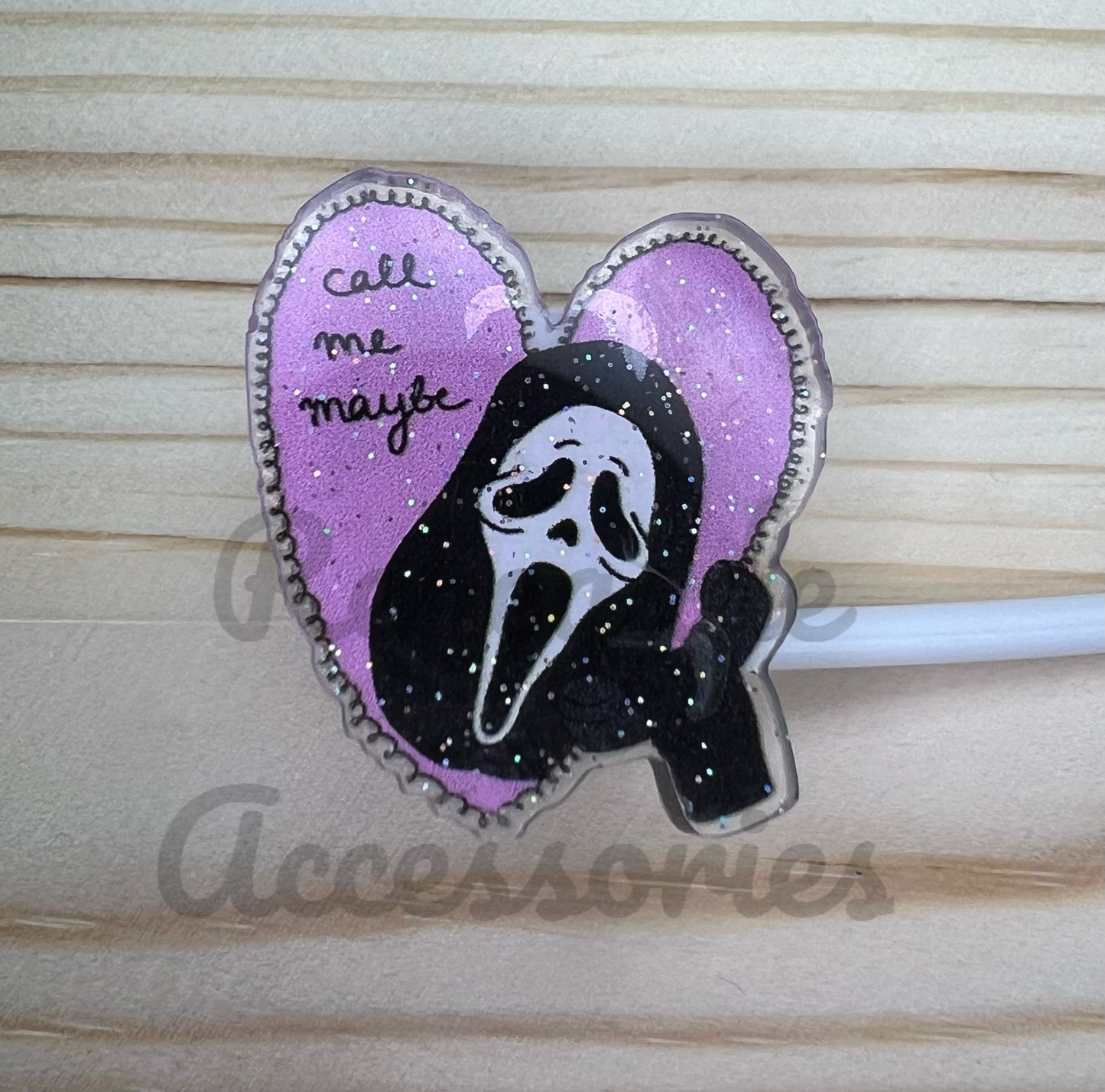Straw Topper - Call Me Maybe Ghostface