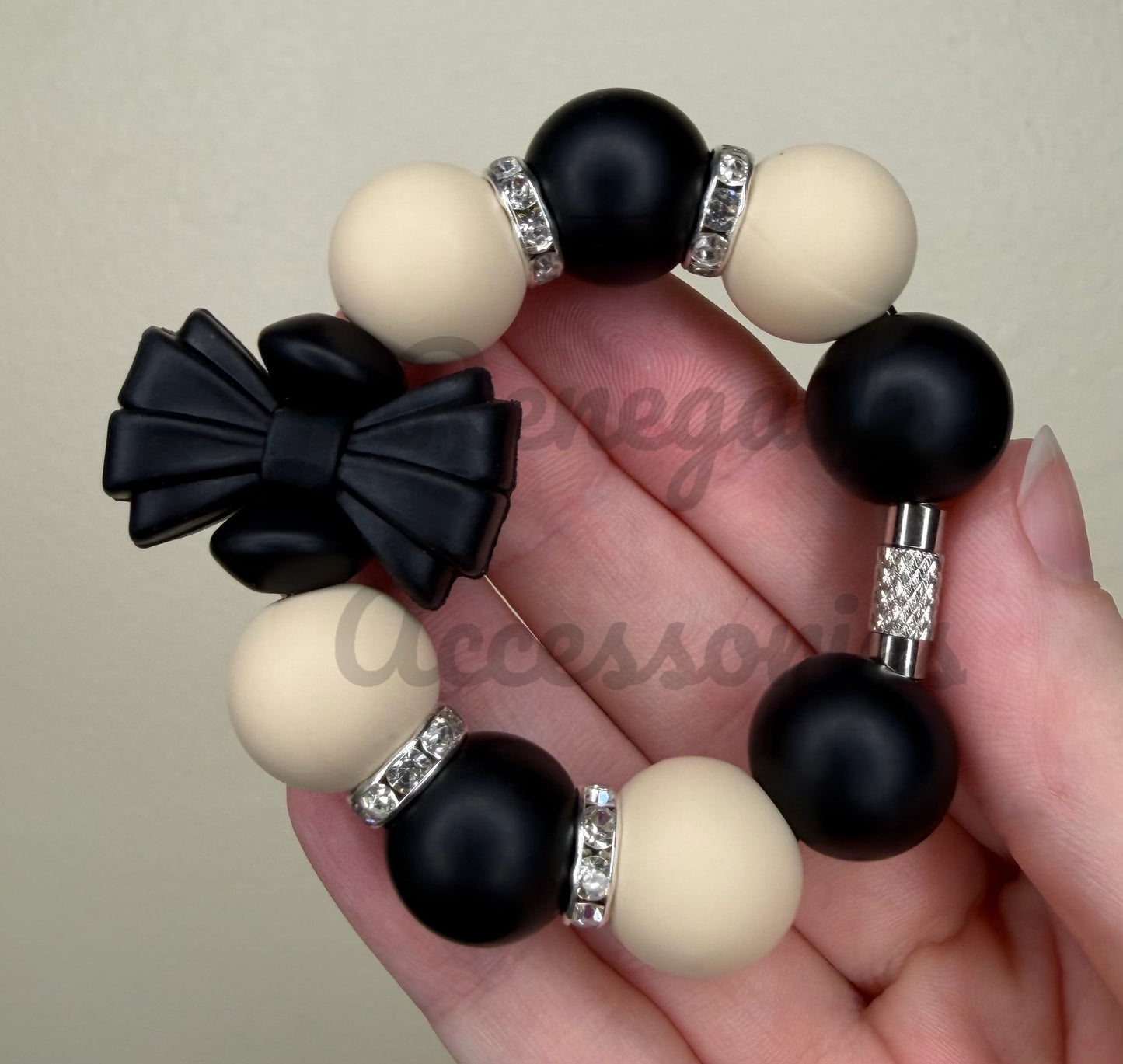 Silicone Charm - Black Bow - Stella/Aubrie