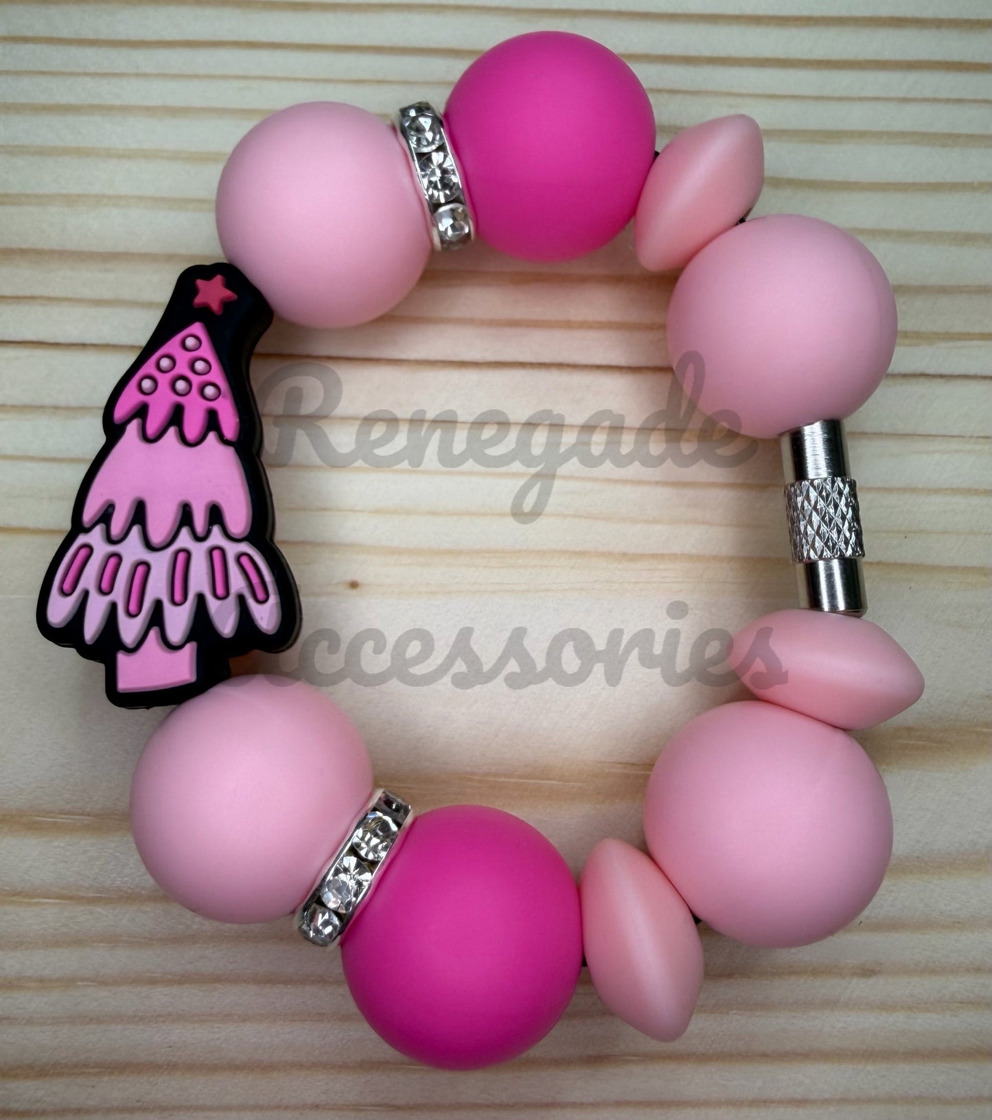 Silicone Charm - Pink Tree