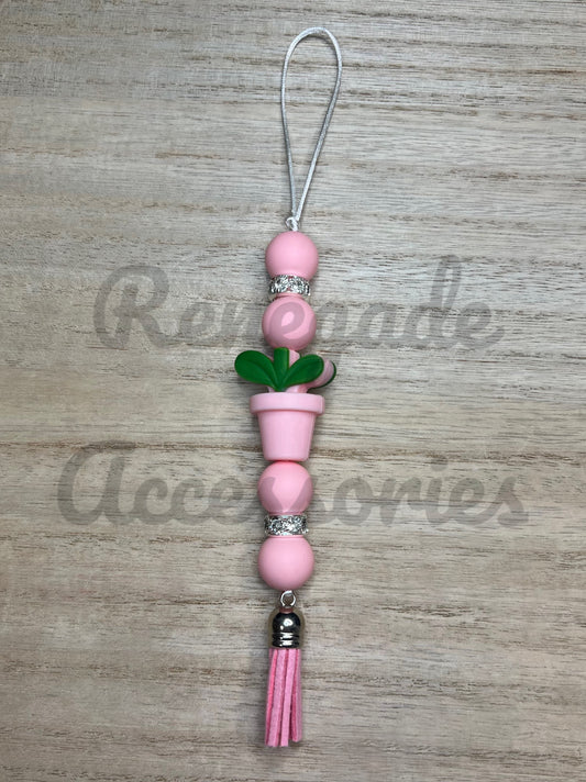 Silicone Charm - Enchanted Charms - Pink Plant Pot
