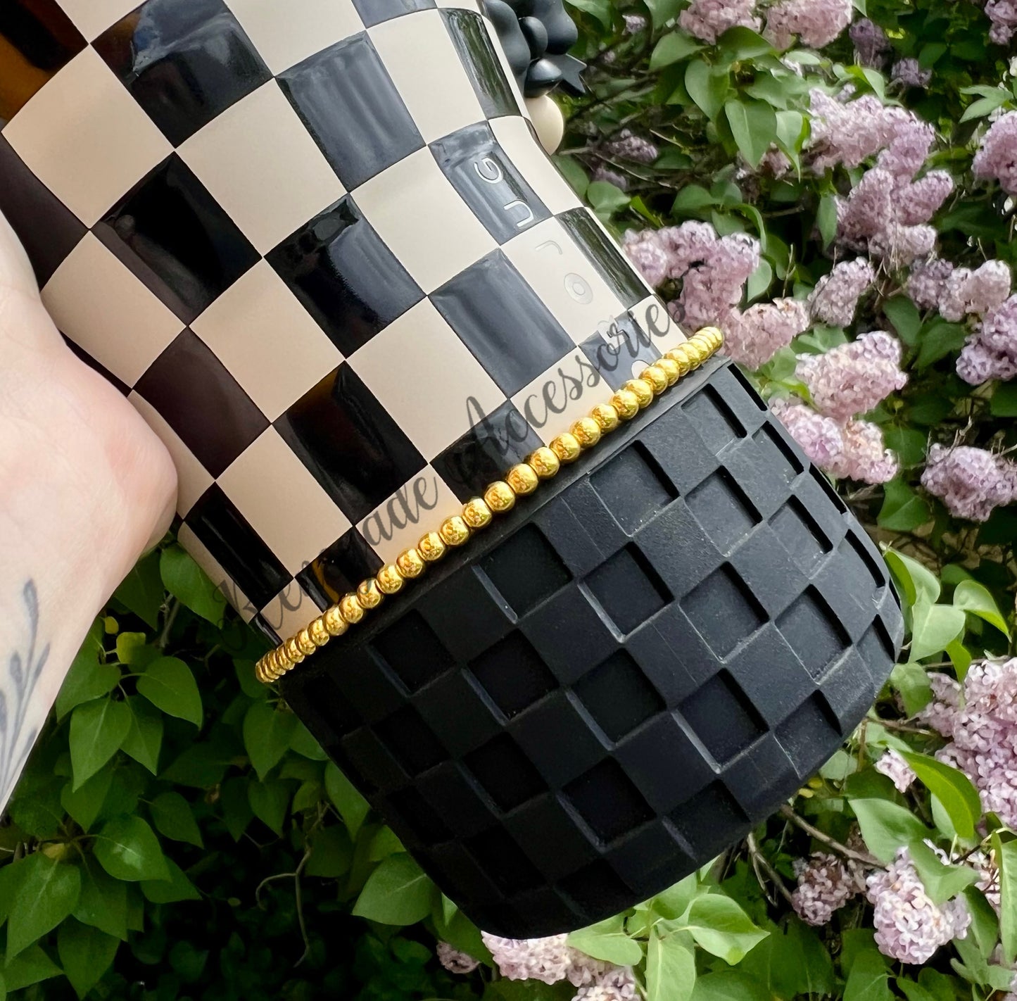 Tumbler Bracelet - Gold - Aubrie Checkers - Hydrojug