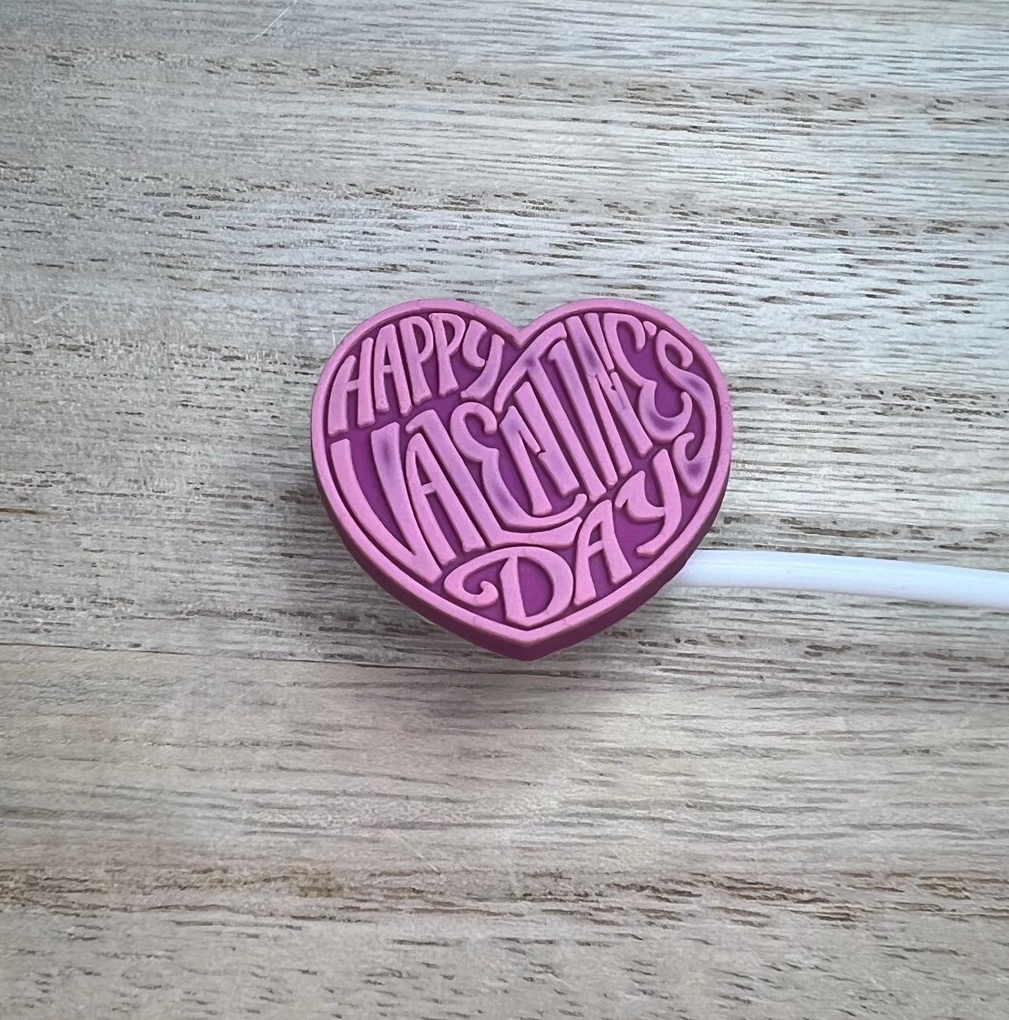 Straw Topper - Happy Valentines Day Heart