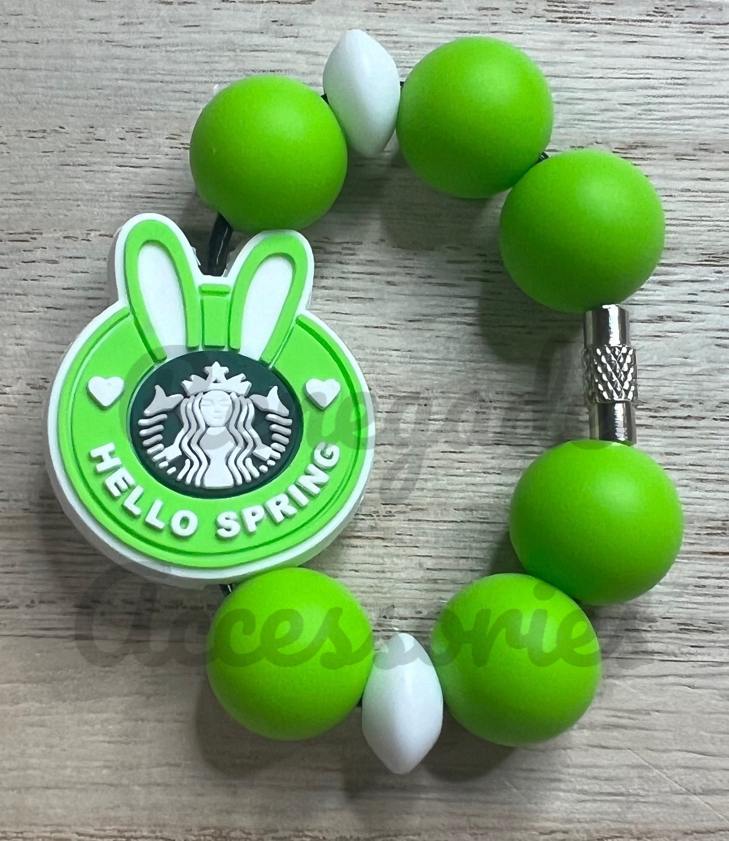 Silicone Charm - Hello Spring Bunny - Coffee