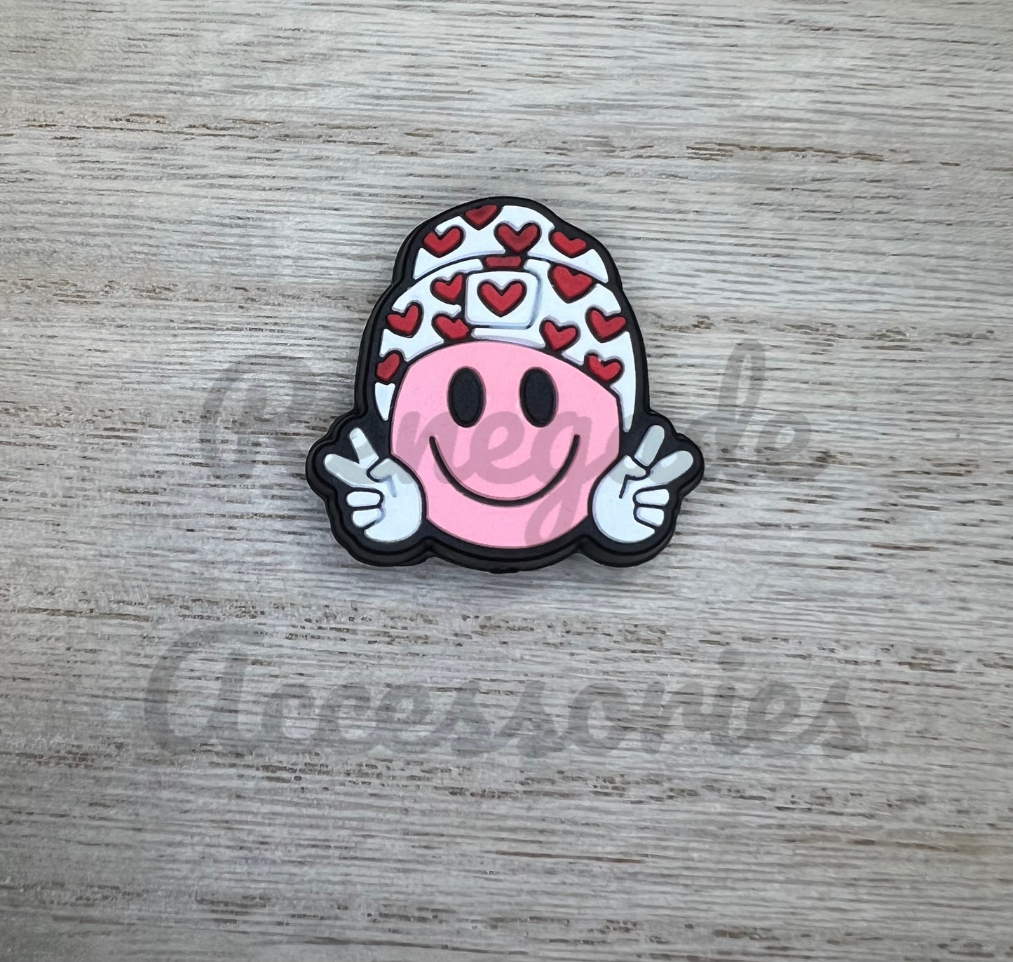 Focal Bead - Smiley Heart Beanie