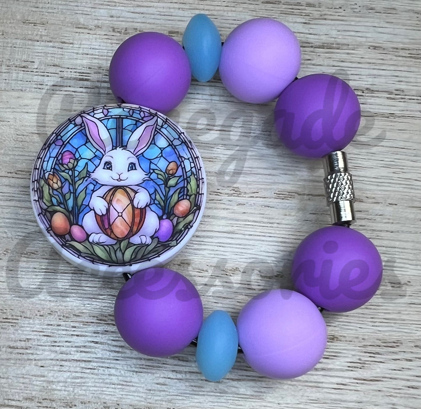 Silicone Charm - Stained Glassed Bunny