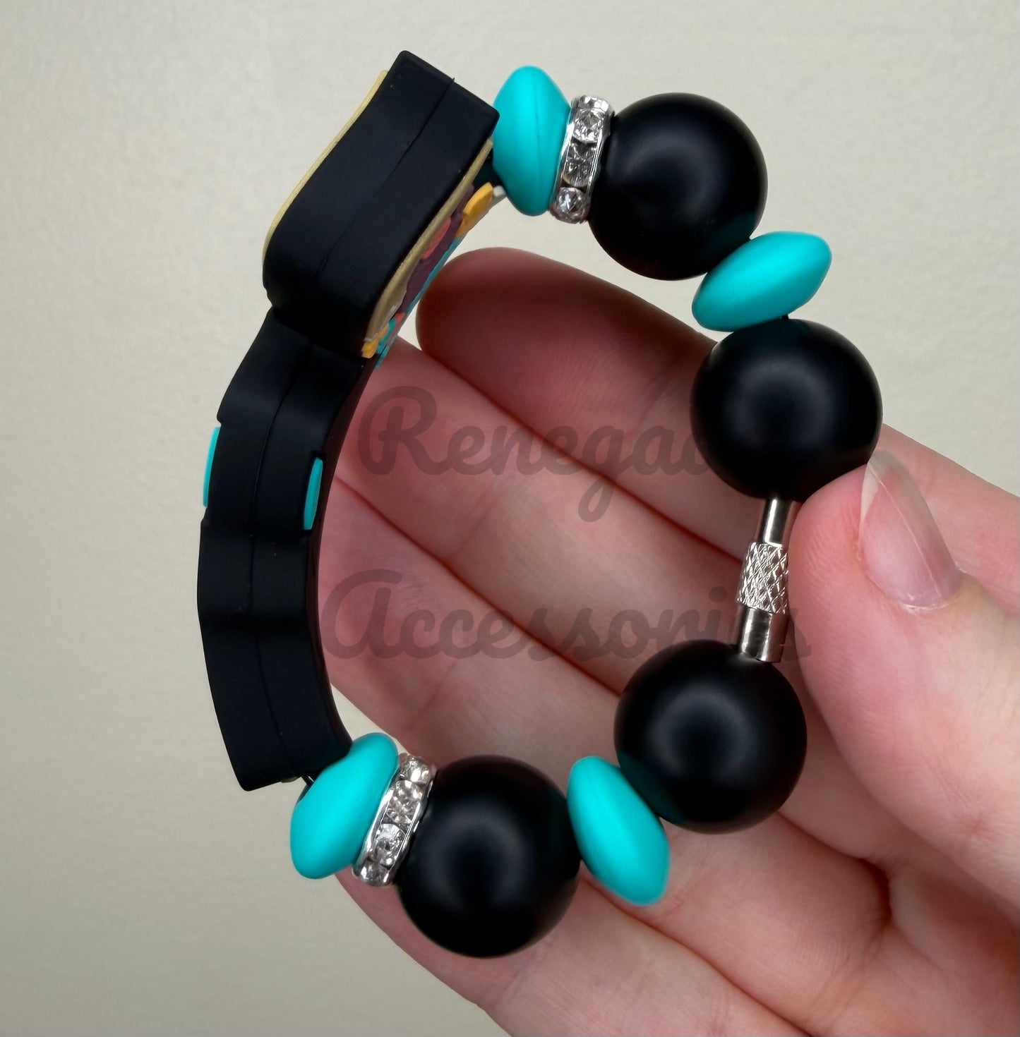 Silicone Charm - Black Steer Skull