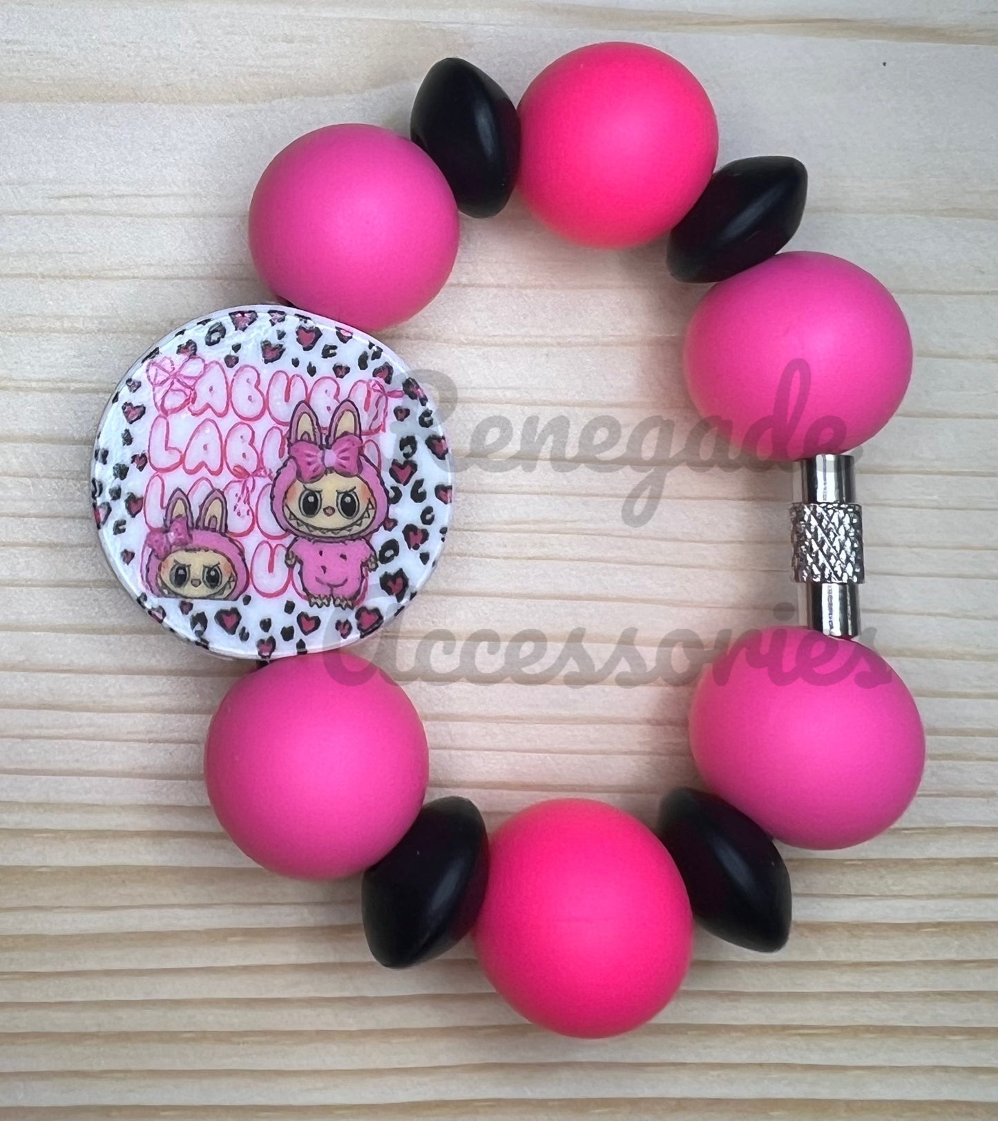Silicone Charm - Bubu Pink Cheetah