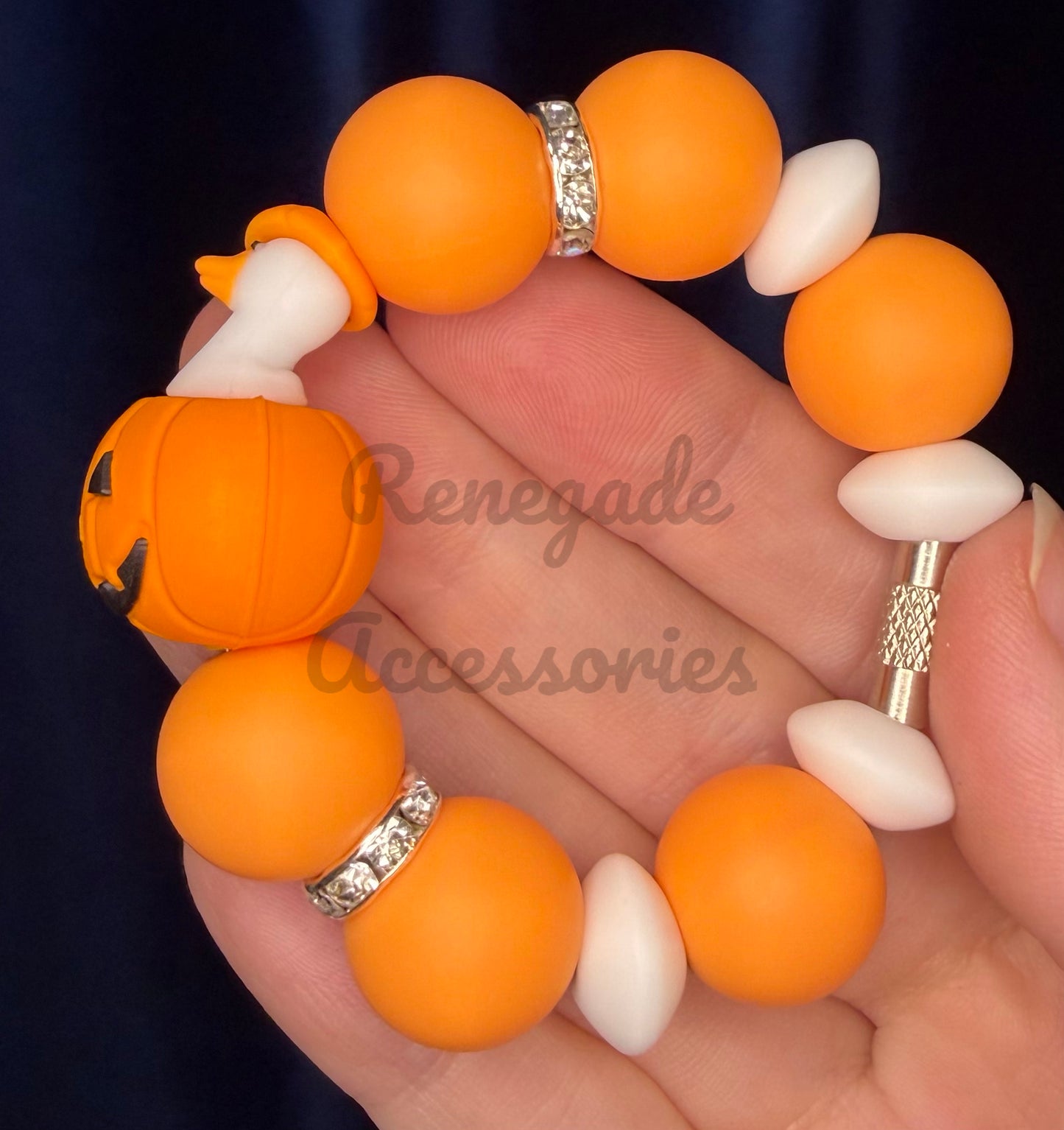 Silicone Charm - Pumpkin Goose