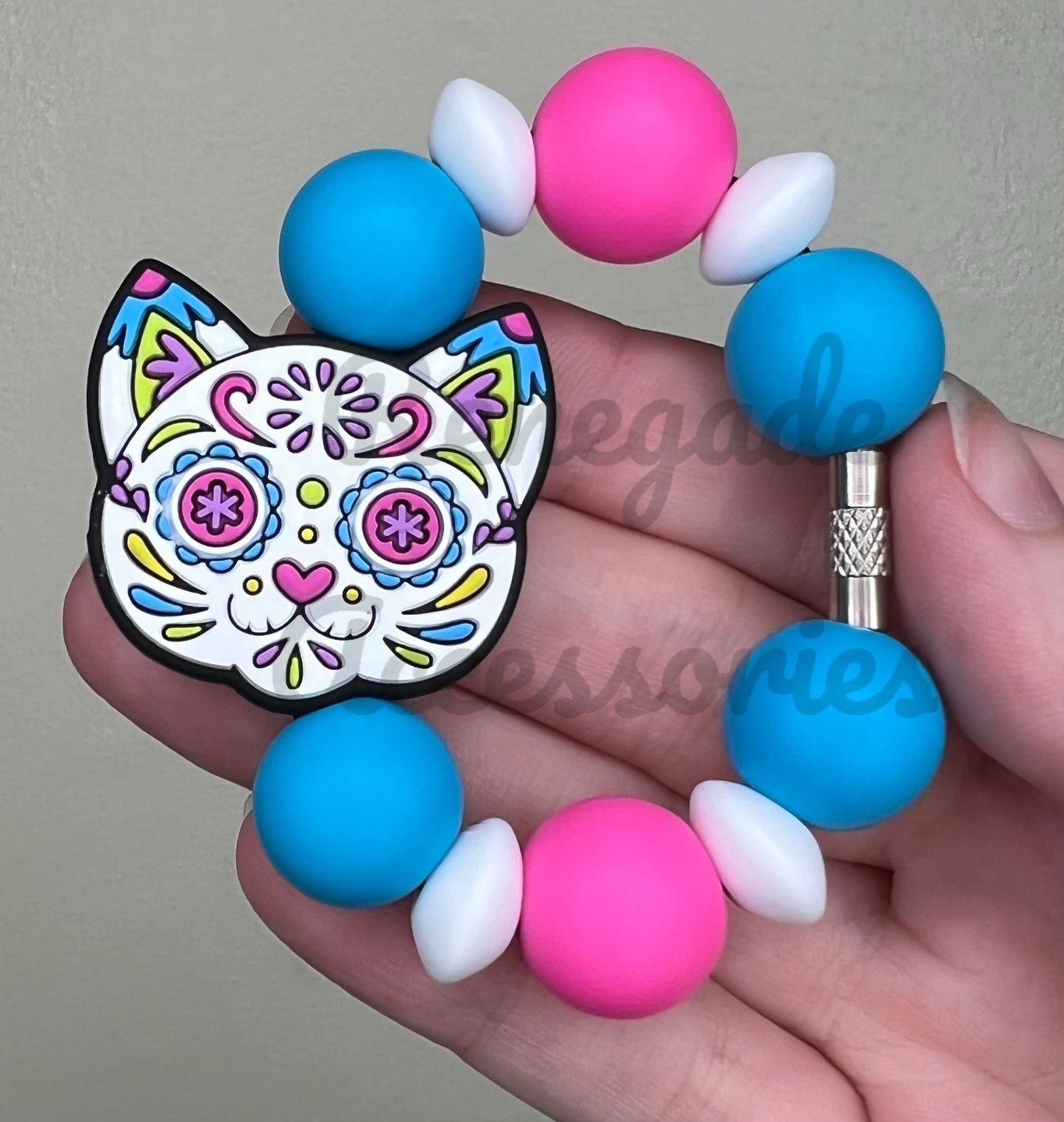 Silicone Charm - Day Of The Dead Cat