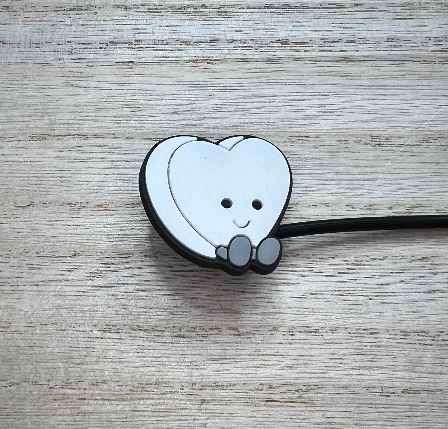 Straw Topper - White Heart