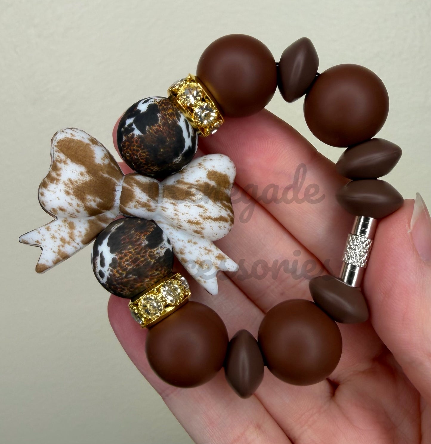 Silicone Charm - Cowhide Bow