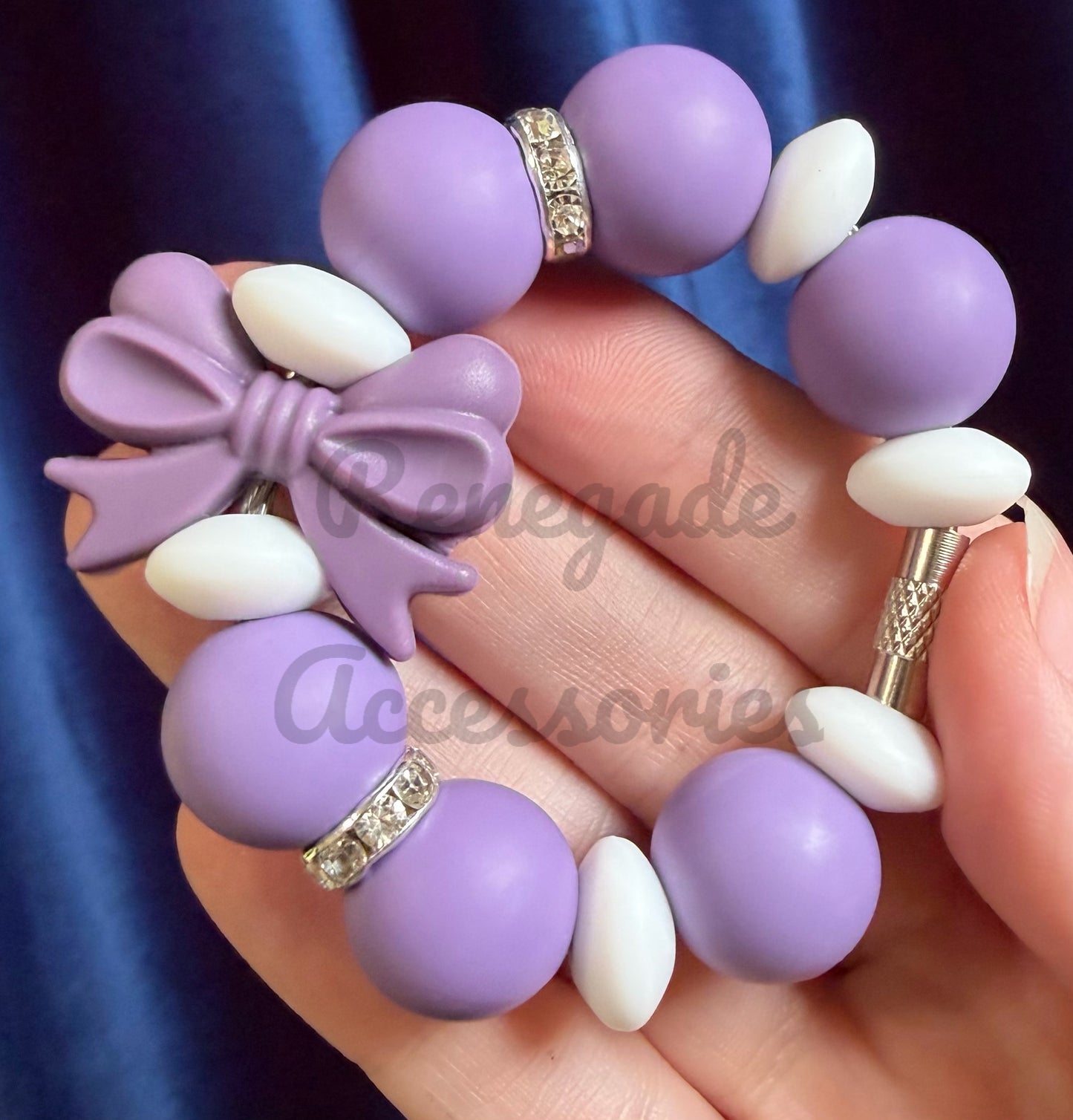 Silicone Charm - Purple Bow