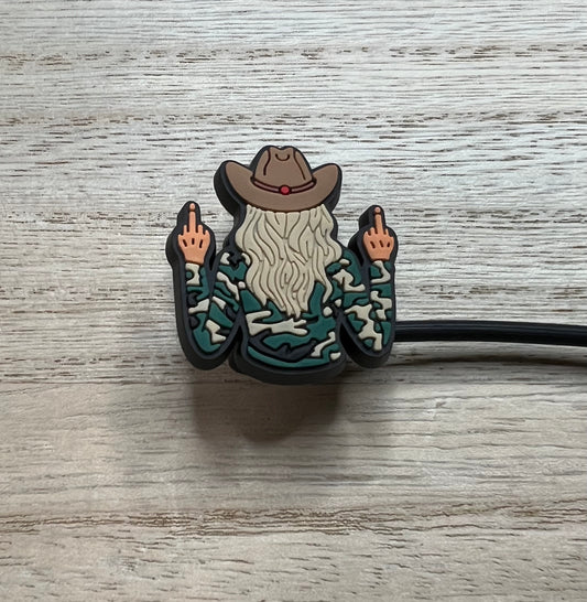 Straw Topper - Hunting/Cowgirl - Middle Finger