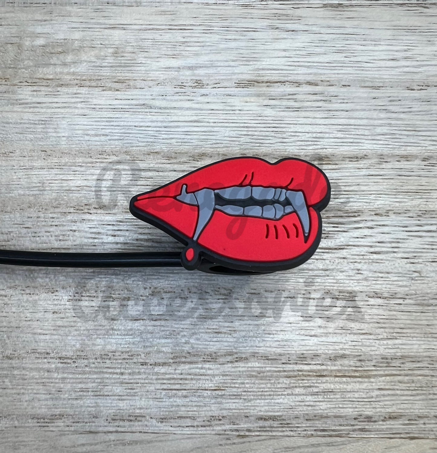 Straw Topper - Red Vampire Lips - Twilight
