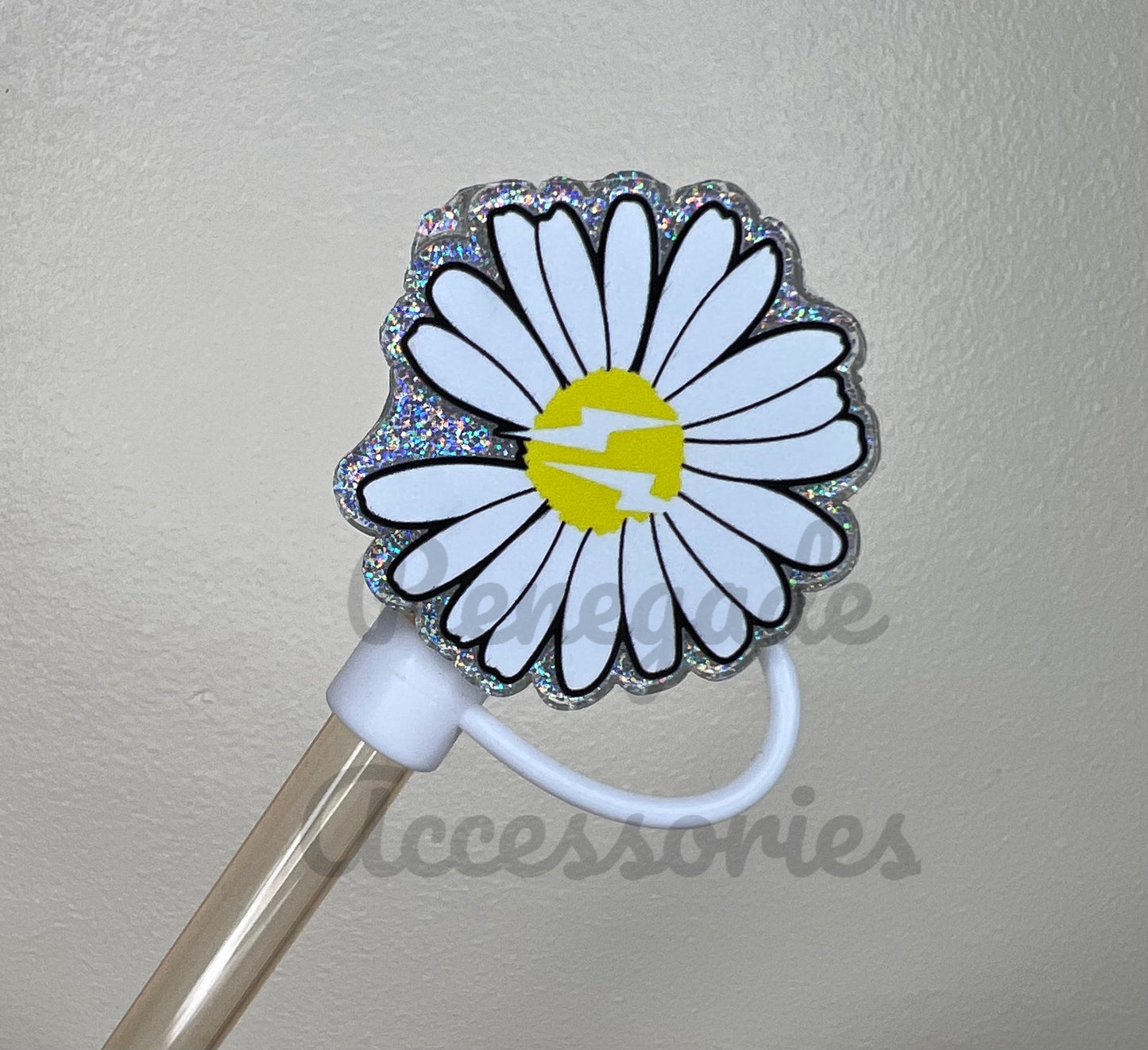 Straw Topper - Acrylic - Lightning Bolt Flower