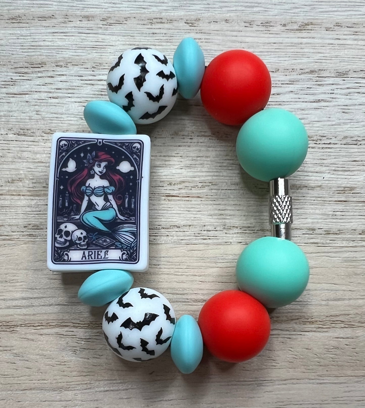 Silicone Charm - Tarot Mermaid Princess - Glow In The Dark Bat Beads - Character
