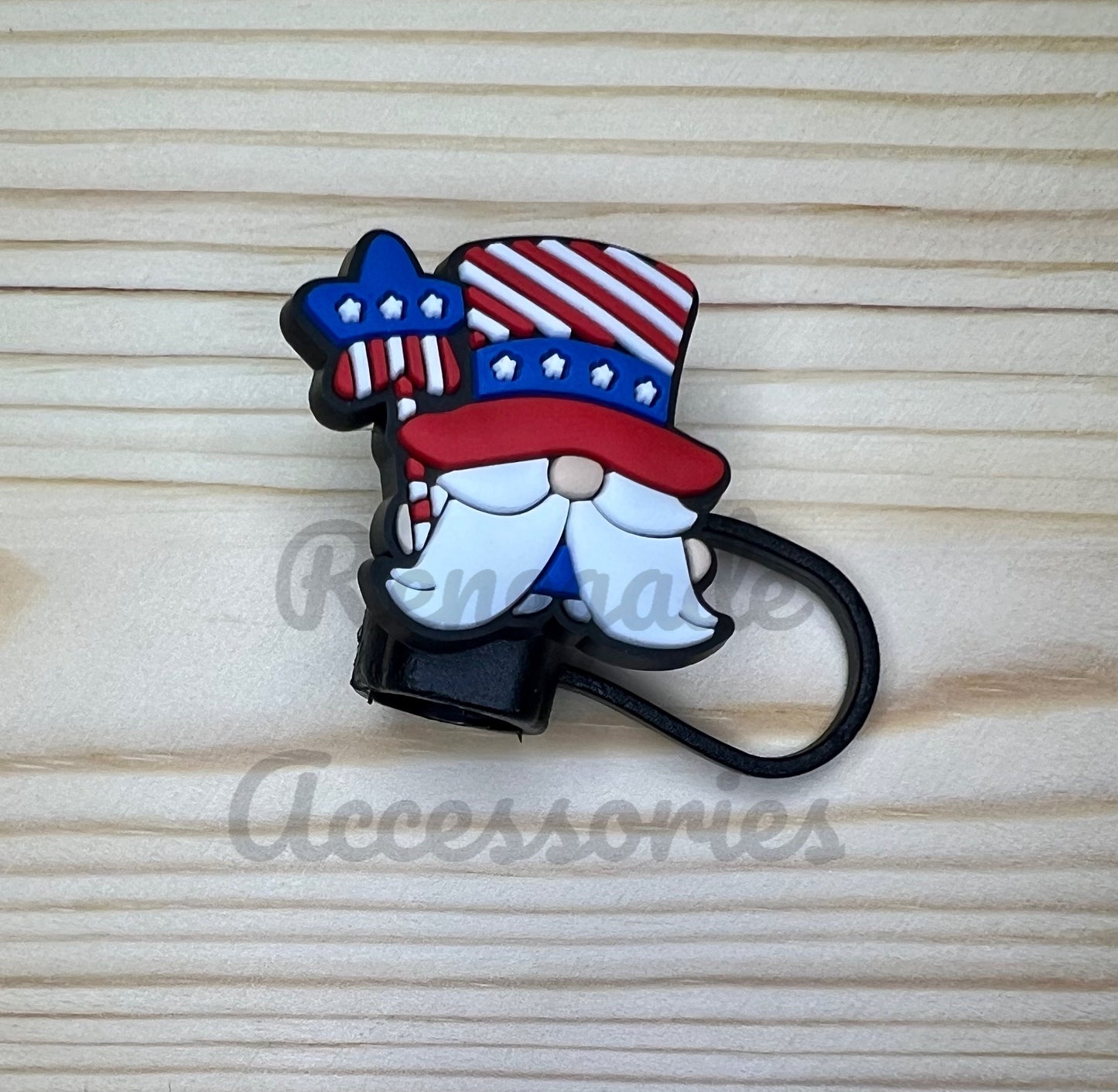 Straw Topper - Fourth Of July Gnome