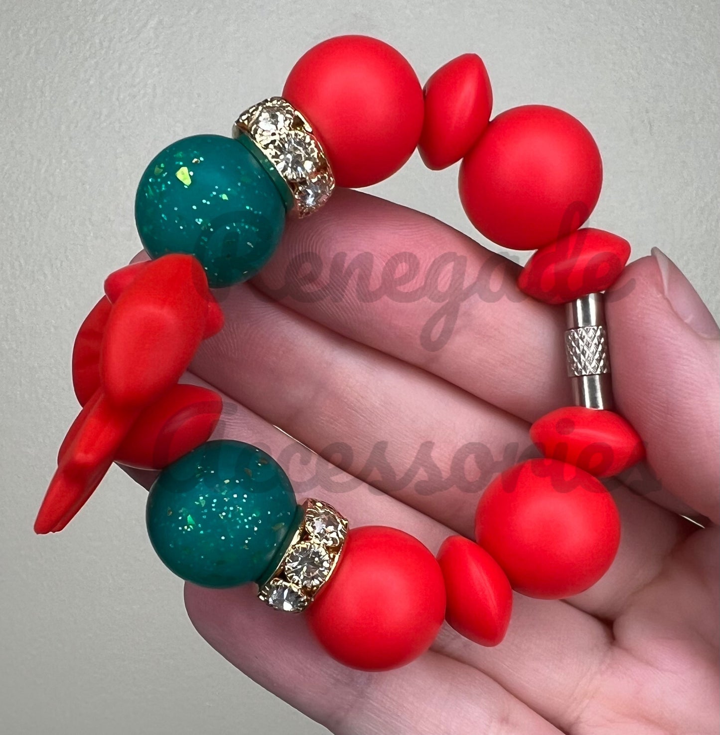 Silicone Charm - Red Bow