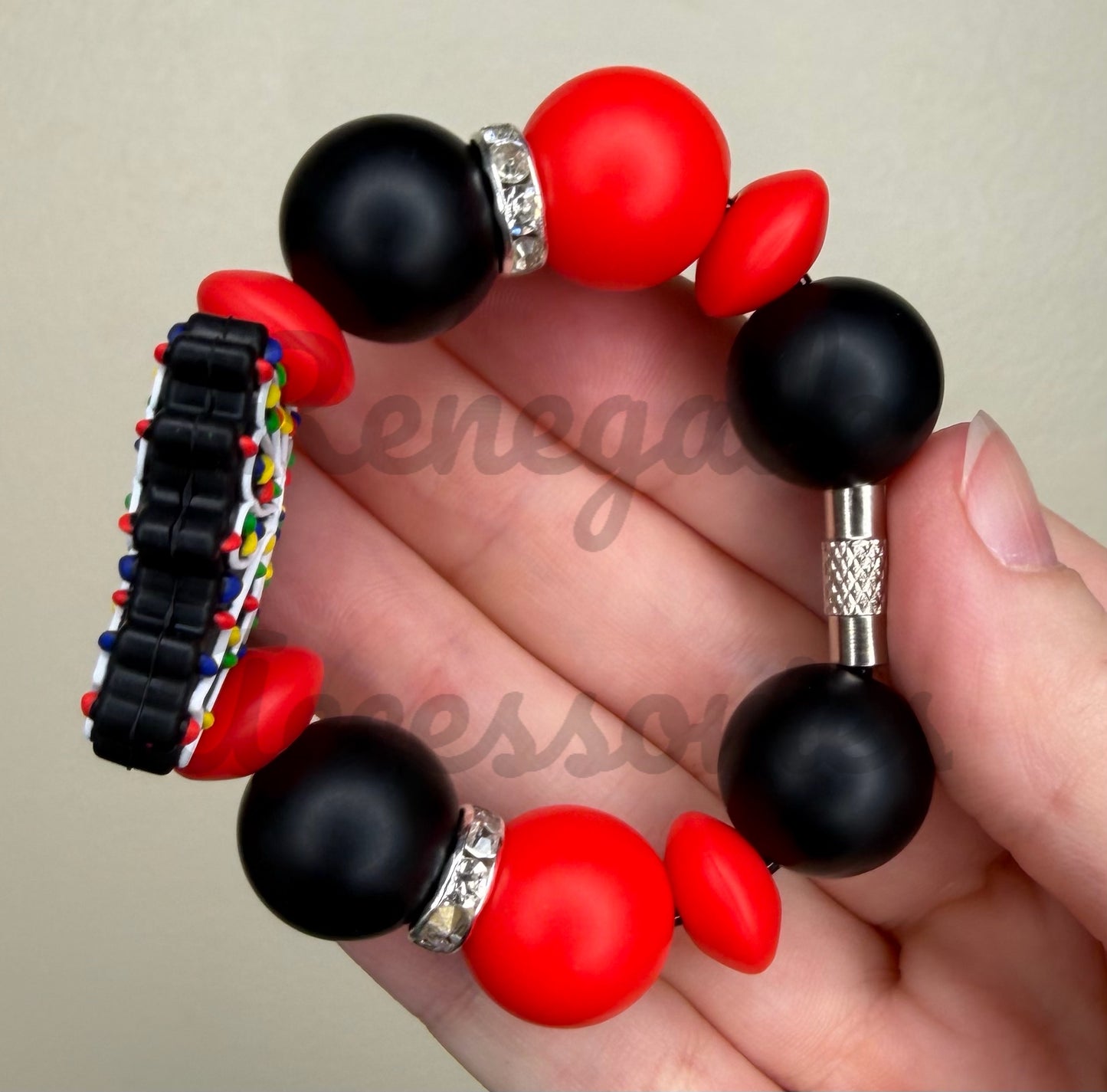Silicone Charm - Black Bow Lights
