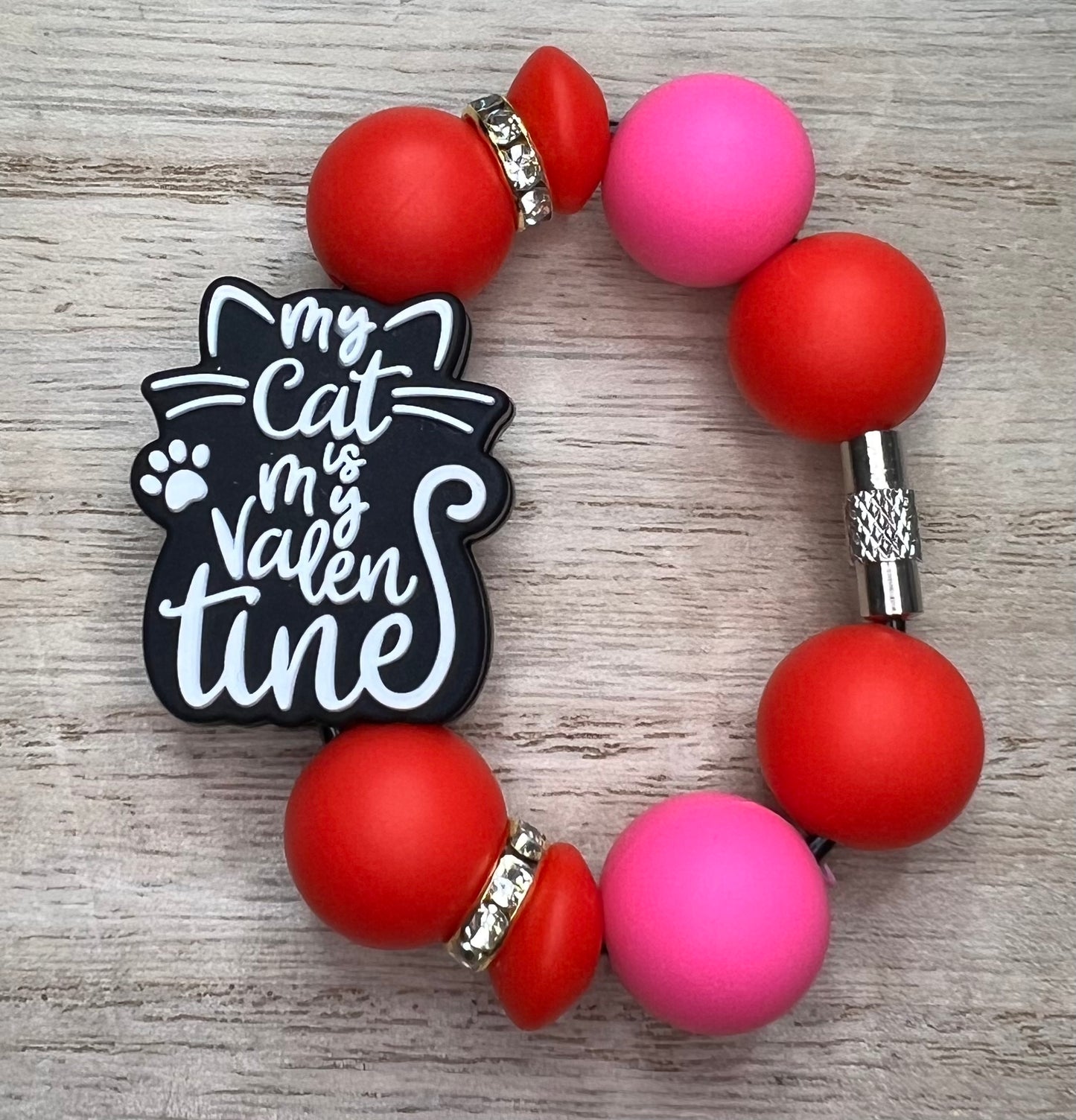 Silicone Charm - My Cat Is My Valentine
