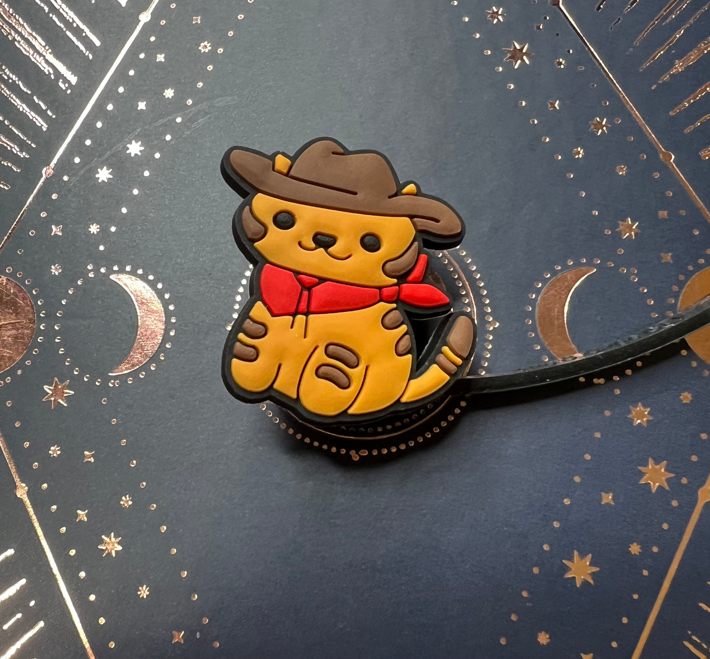 8MM Straw Topper - Cowboy Kitty