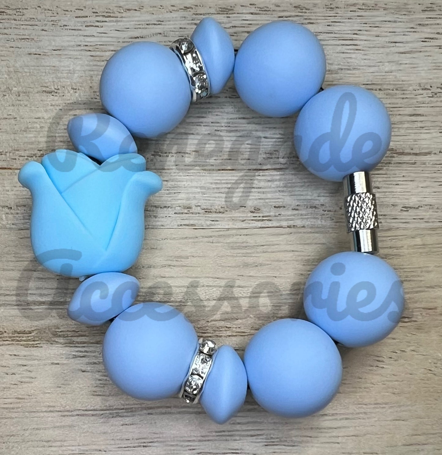 Silicone Charm - Blue Flower