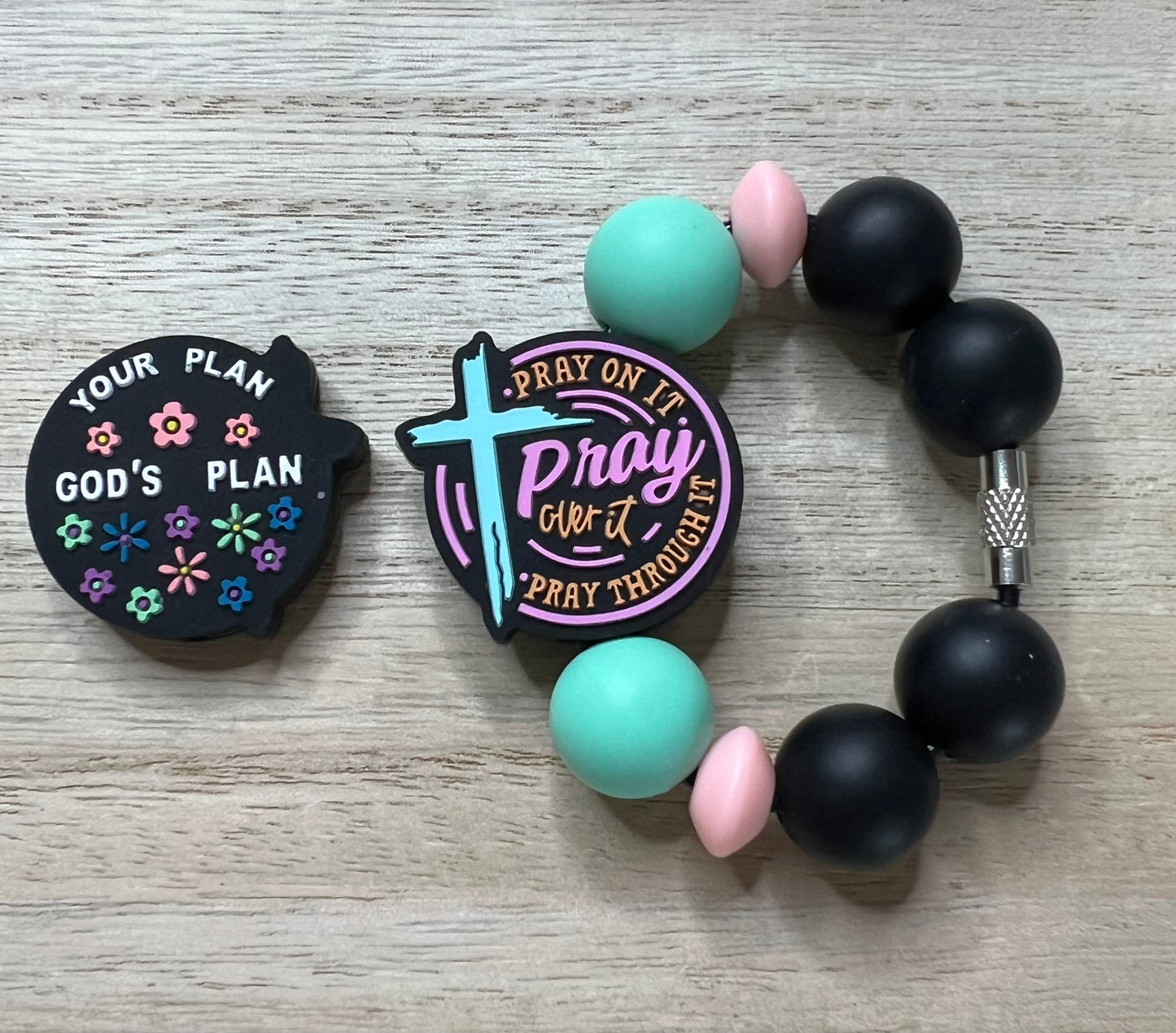 Silicone Charm - Pray Over It - Double Sided - Religion