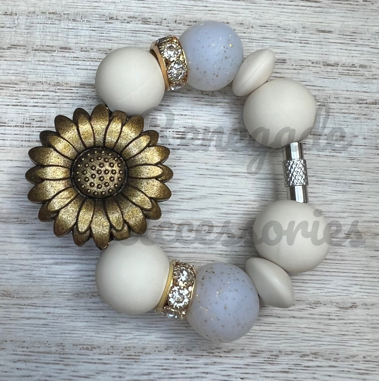 Silicone Charm - Golden Brown Sunflower