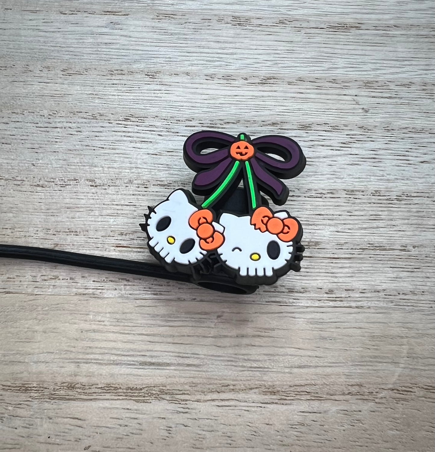 Straw Topper - HK Cherry Bow - Anti Valentines Day