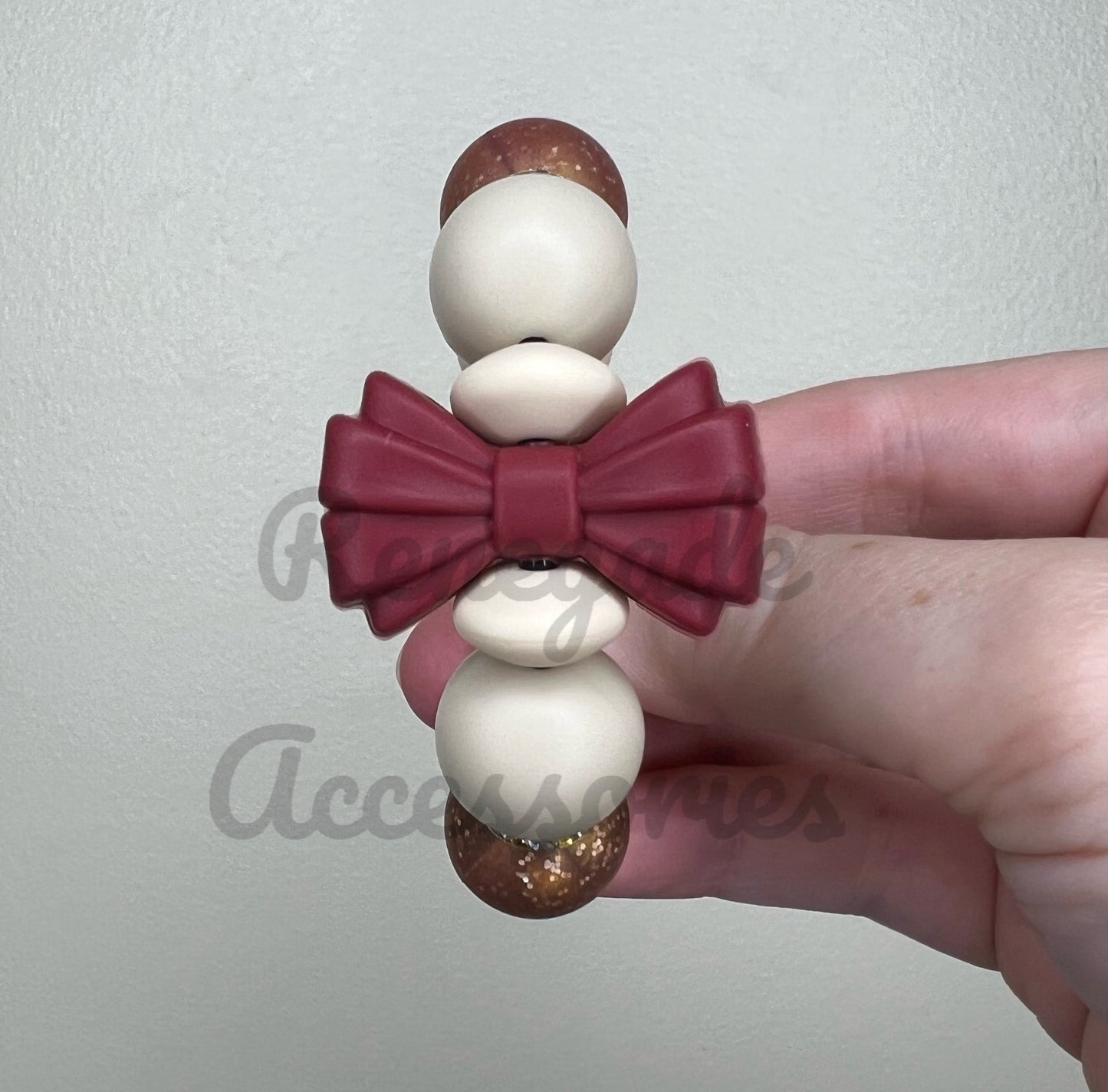 Silicone Charm - Maroon Bow - Blair