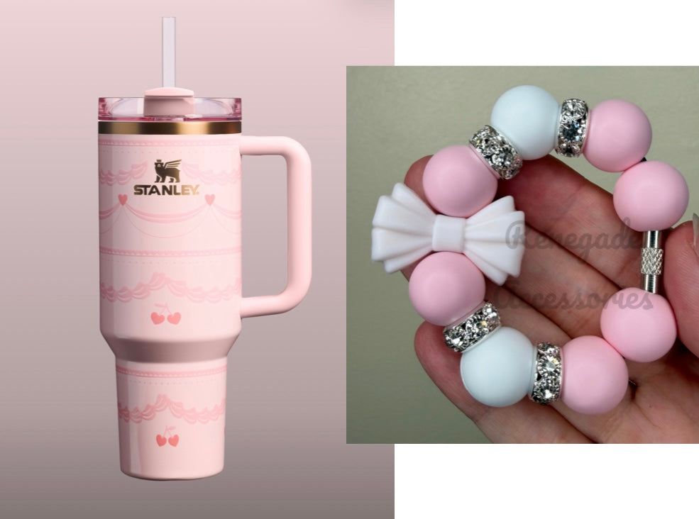 Silicone Charm - Pink Bow - Pink Velvet Cake