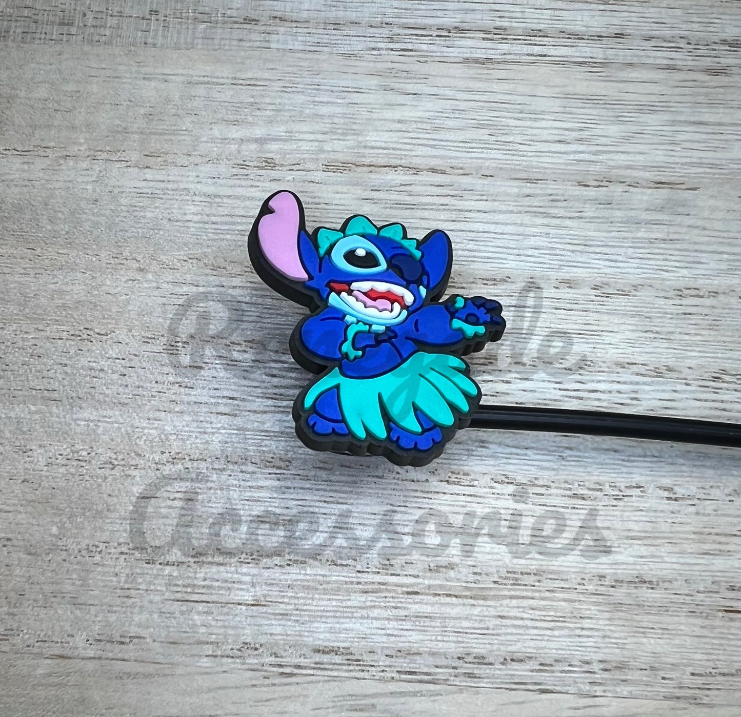 Straw Topper - Blue Alien Hula
