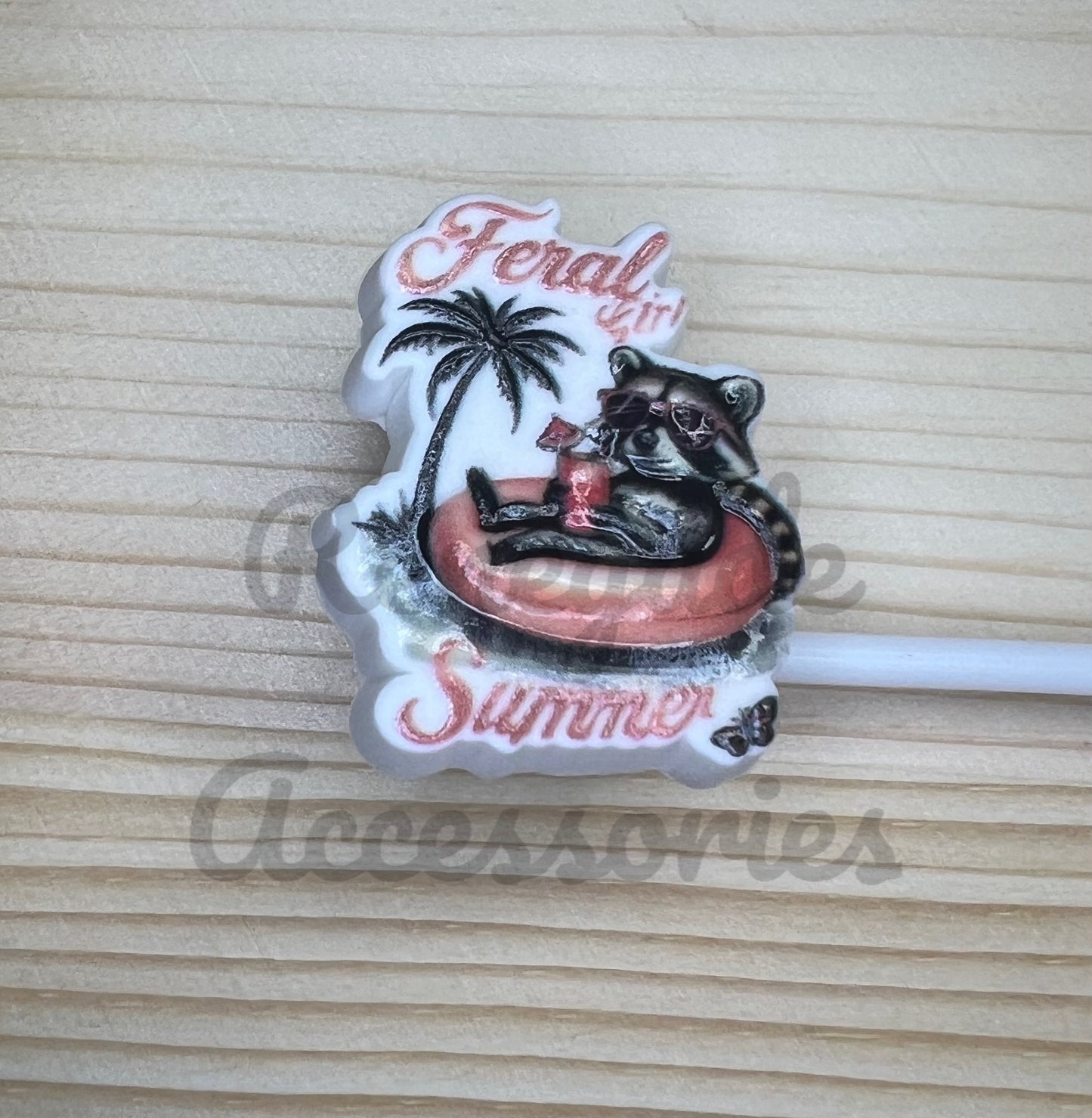 Straw Topper - Feral Girl Summer - Raccoon