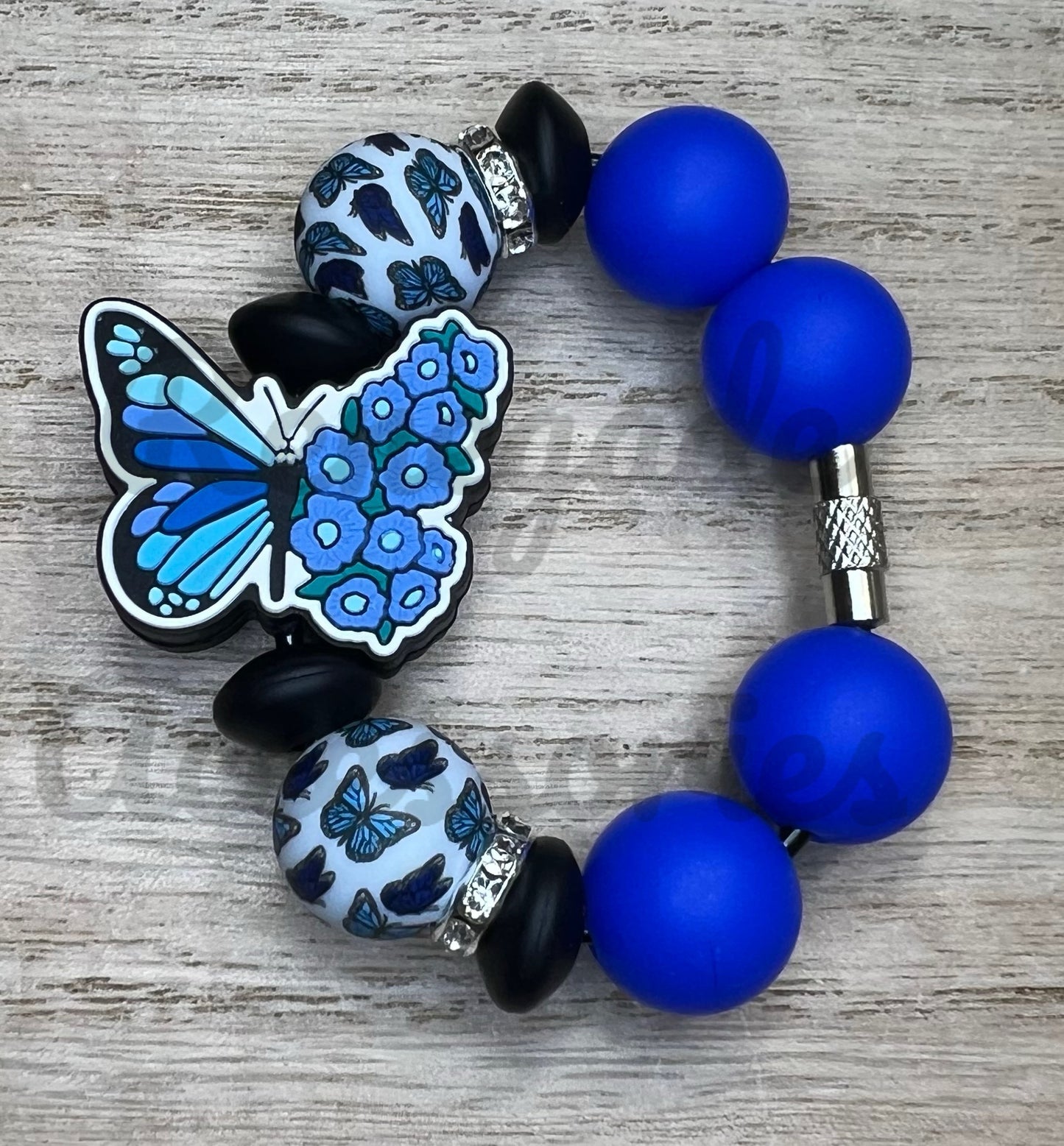 Silicone Charm - Blue Butterfly