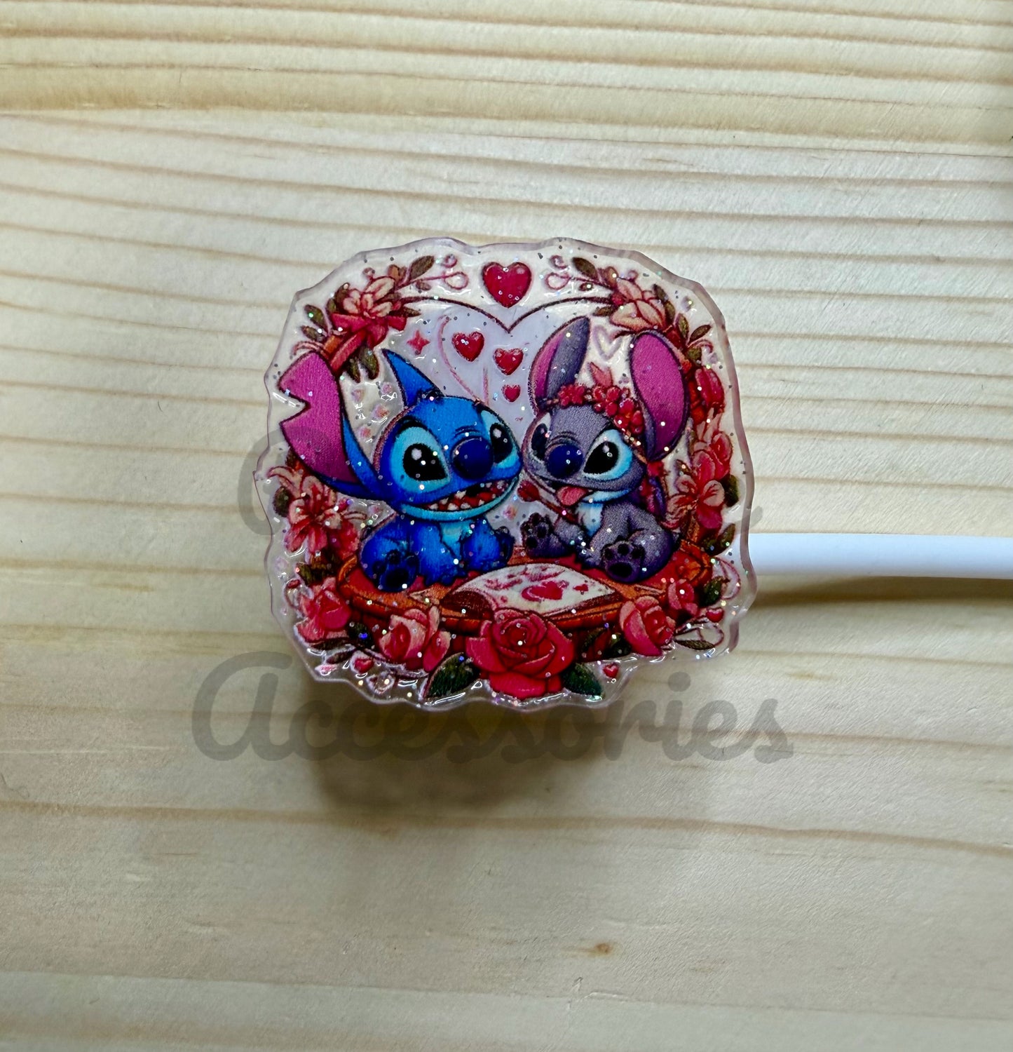 Straw Topper - Blue Alien Valentine