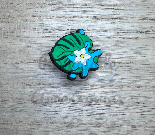 Straw Topper - Monstera Flower