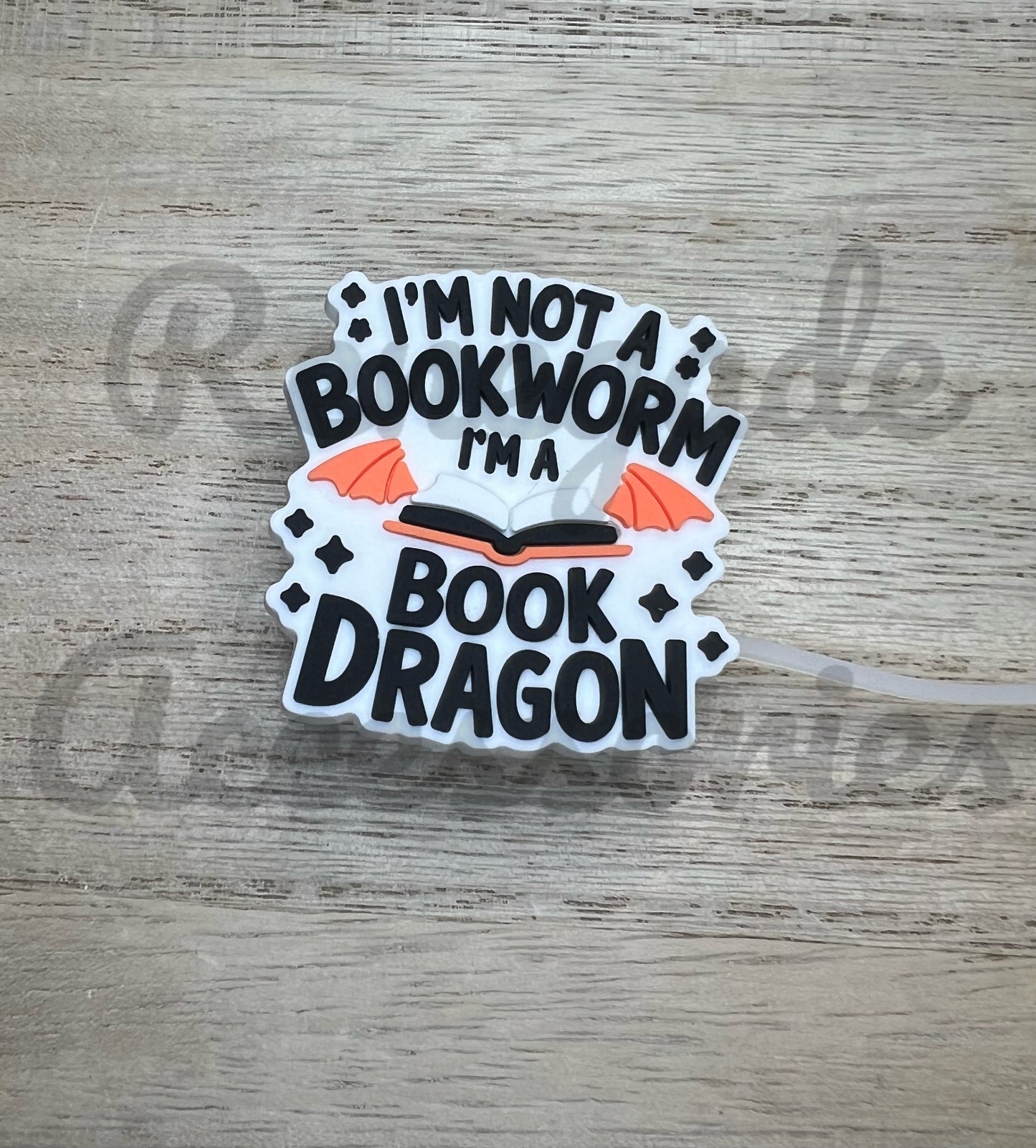 Straw Topper - I’m A Book Dragon