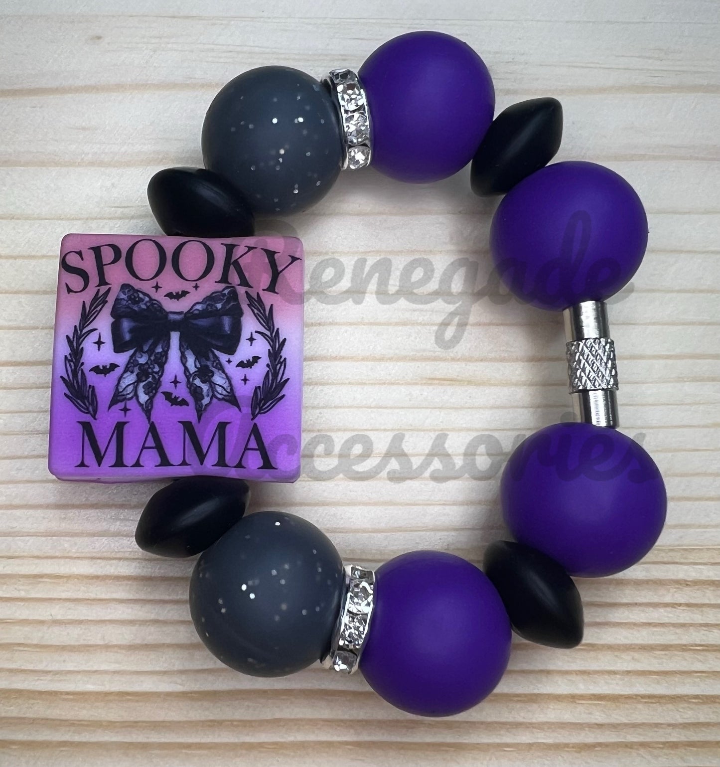 Silicone Charm - Spooky Mama Bow