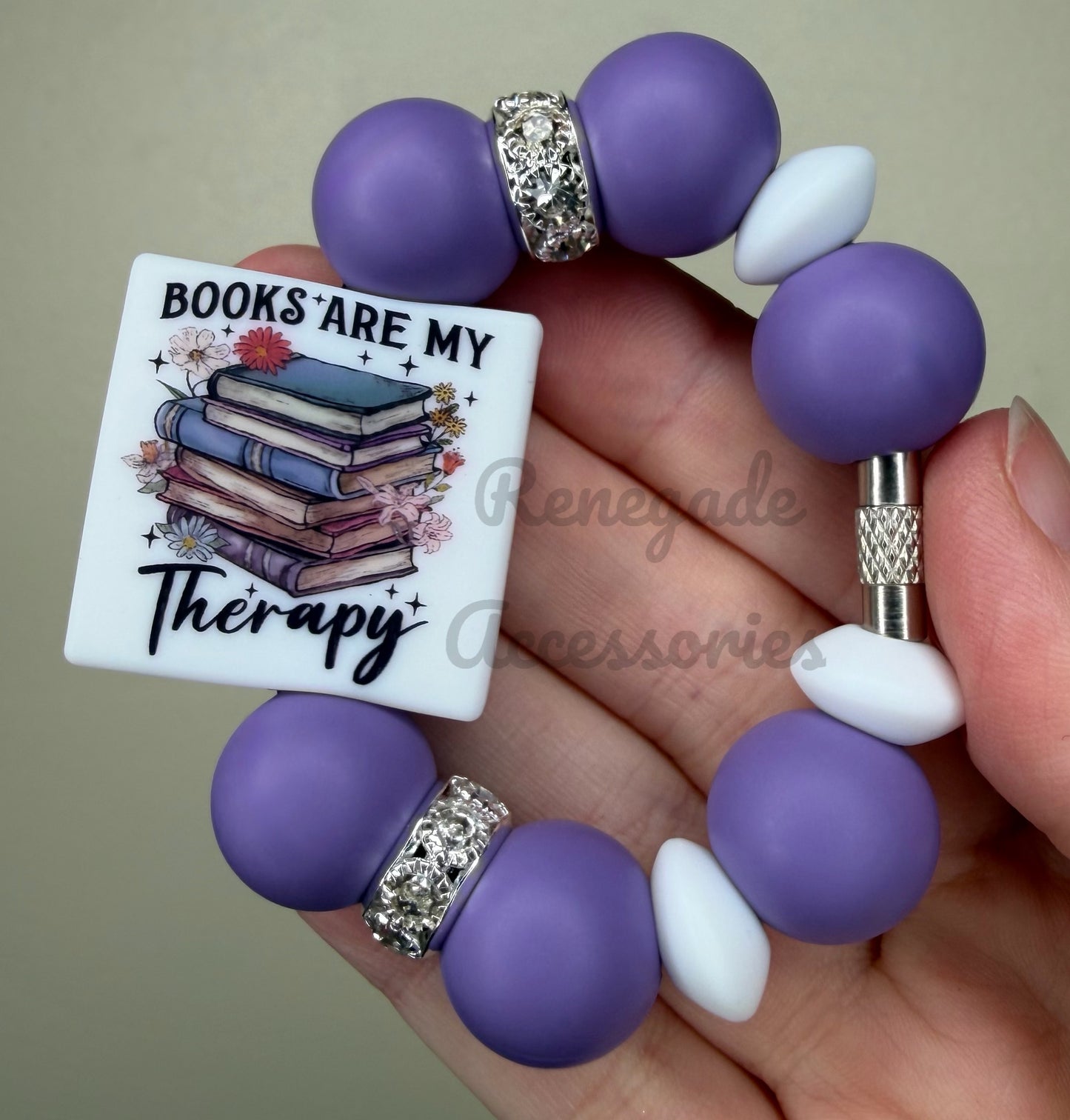 Silicone Charm - Books Are My Therapy