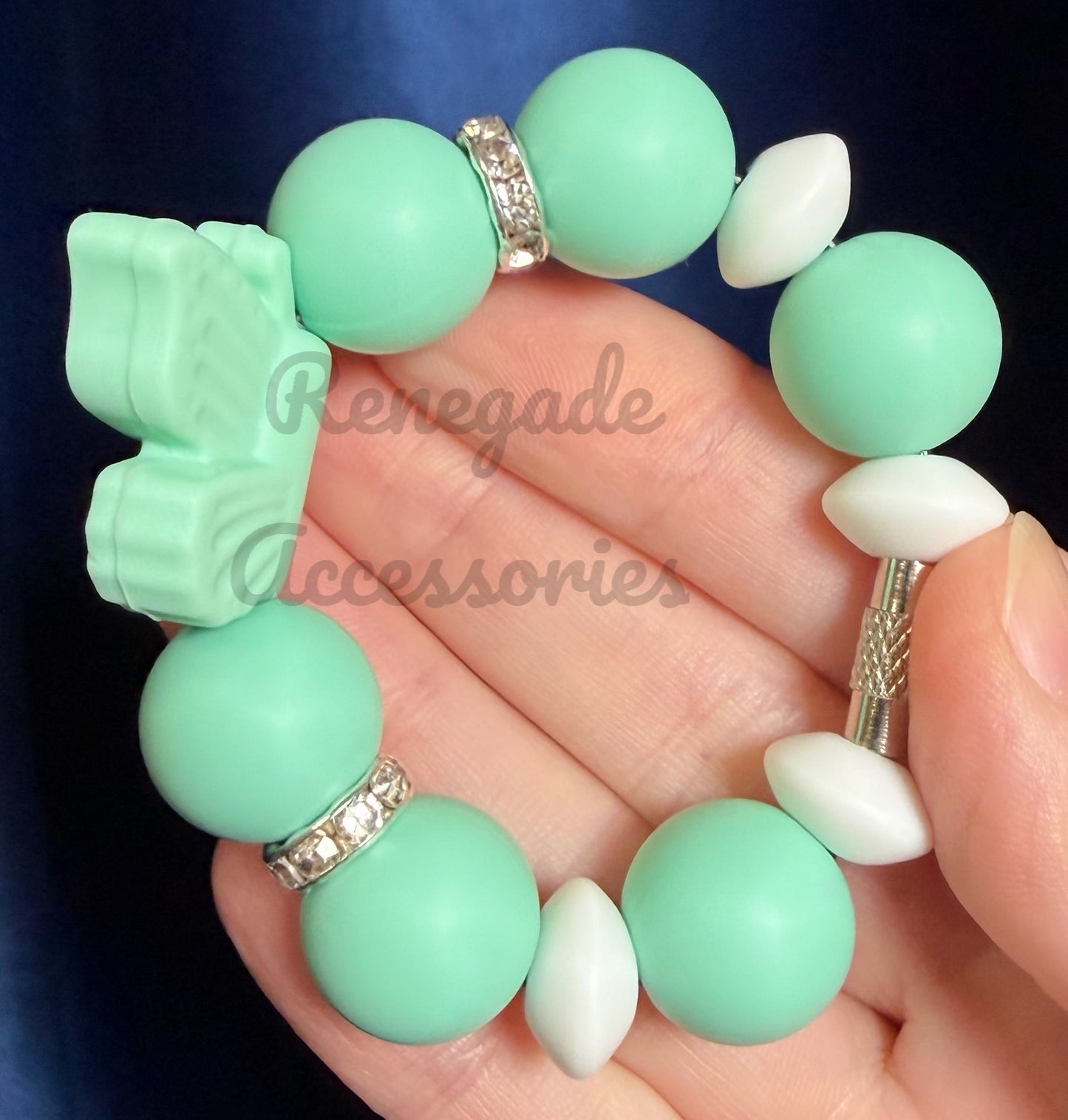 Silicone Charm - Mint Butterfly