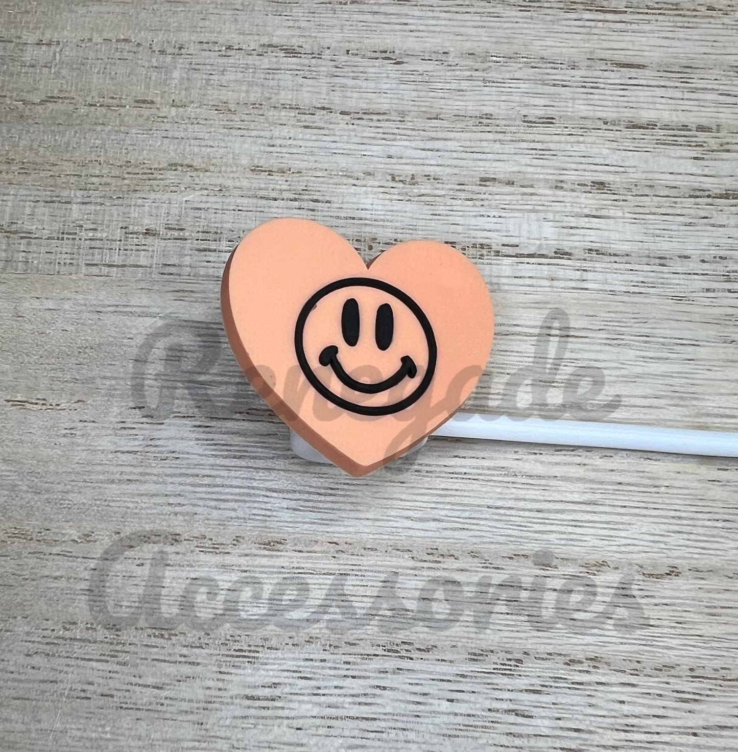 Straw Topper - Smiley Heart