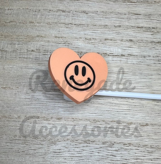 Straw Topper - Smiley Heart
