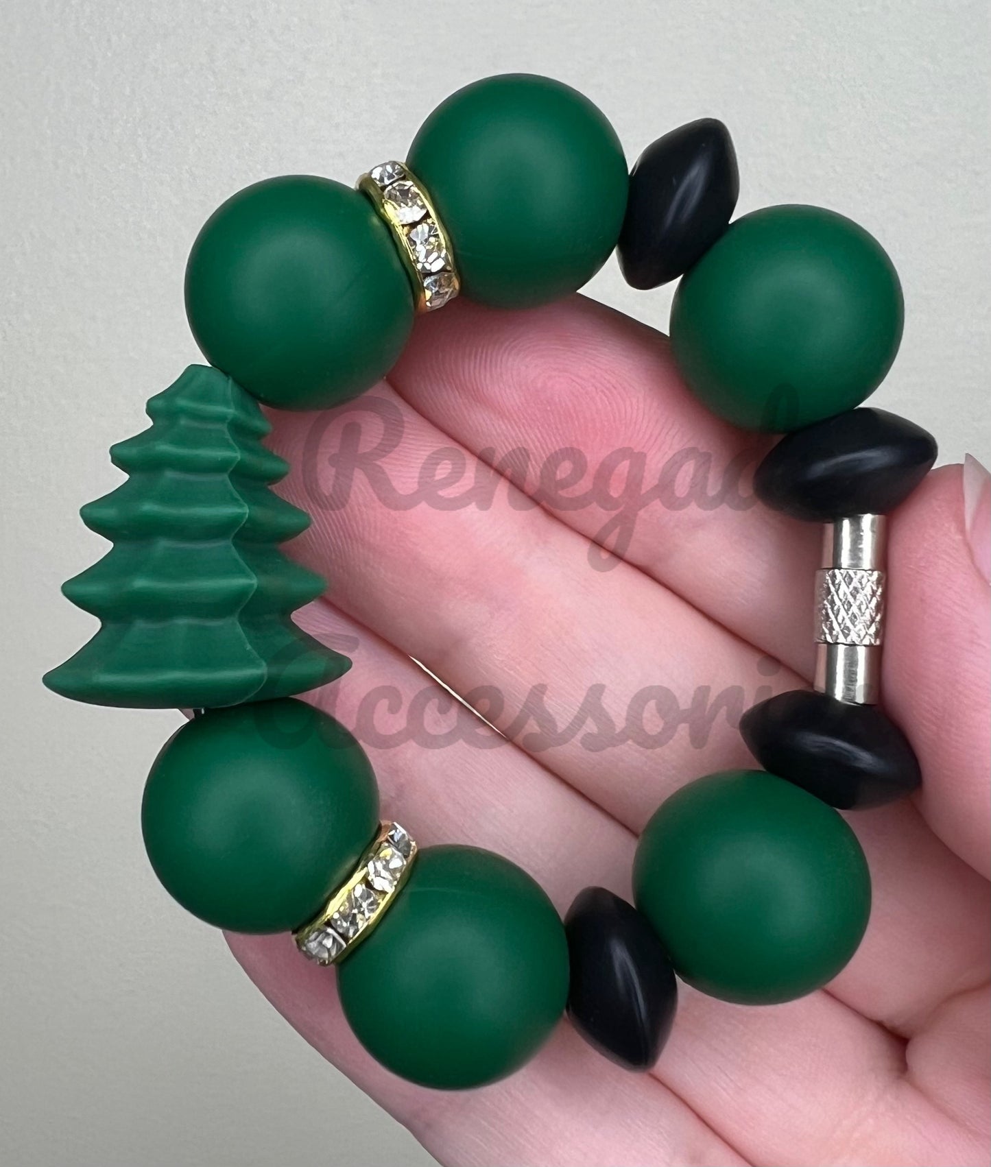 Silicone Charm - Green Tree
