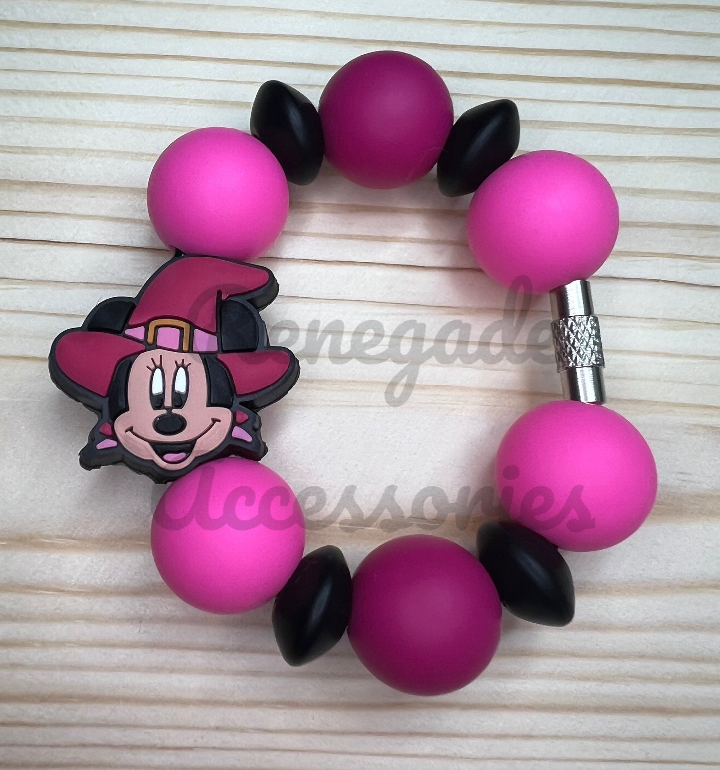 Silicone Charm - Mouse Ears Witch Hat - Pink