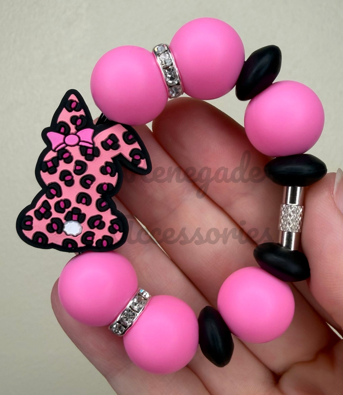 Silicone Charm - Leopard Bunny