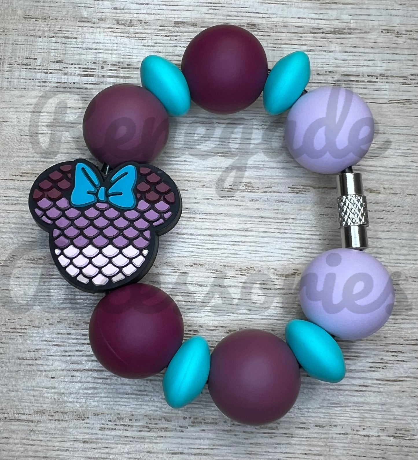 Silicone Charm - Mermaid Princess Mouse Ears