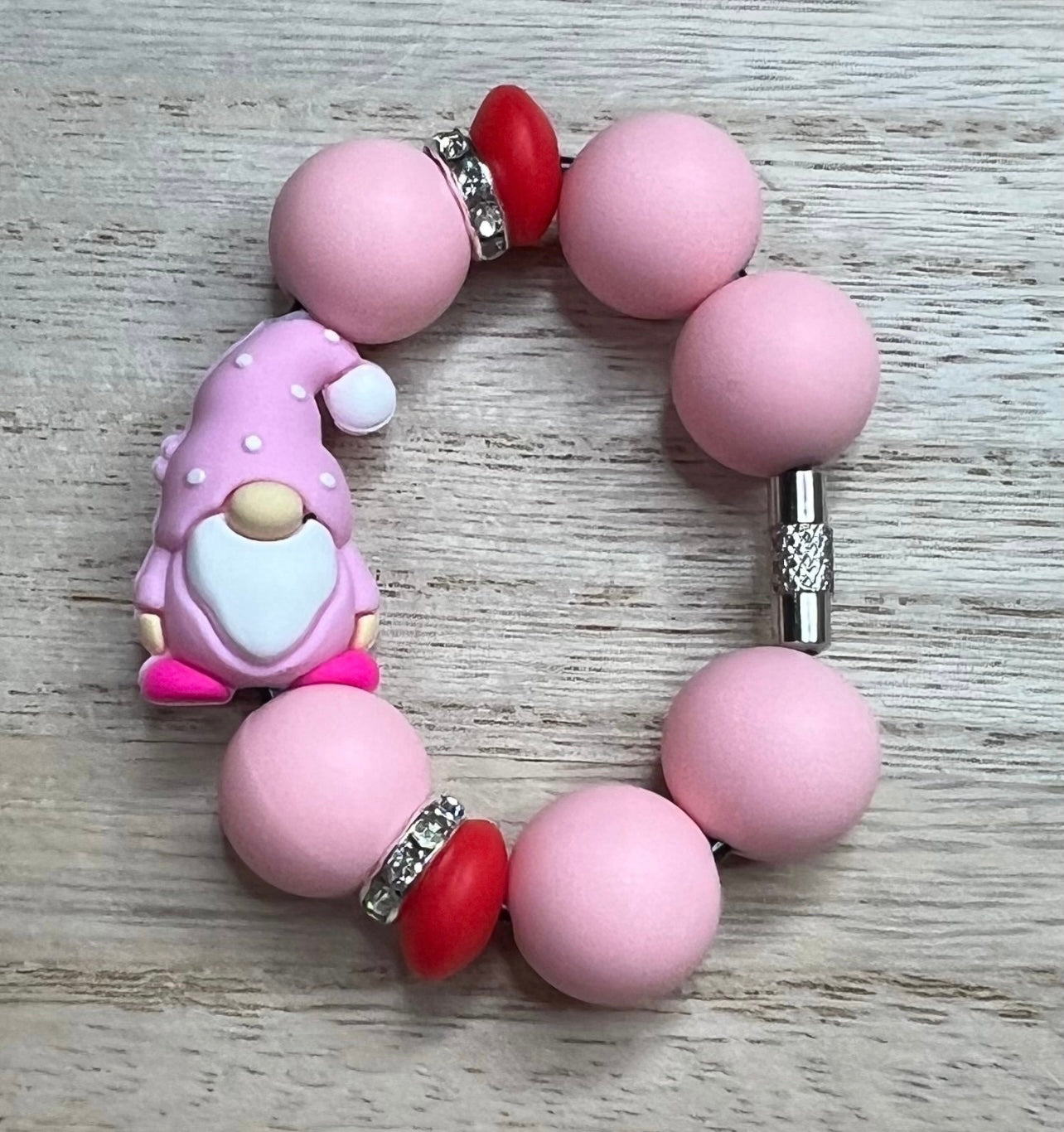 Silicone Charm - Pink Gnome